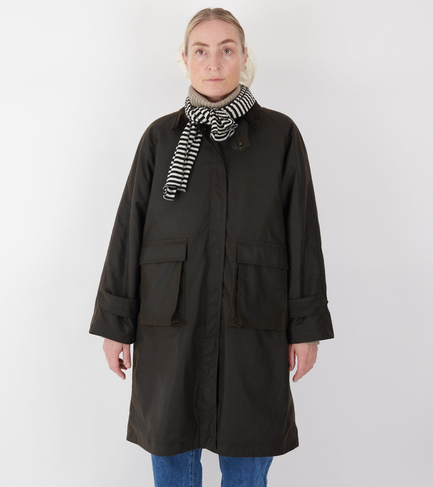 Scarf Interlock Wool Black/Ecru