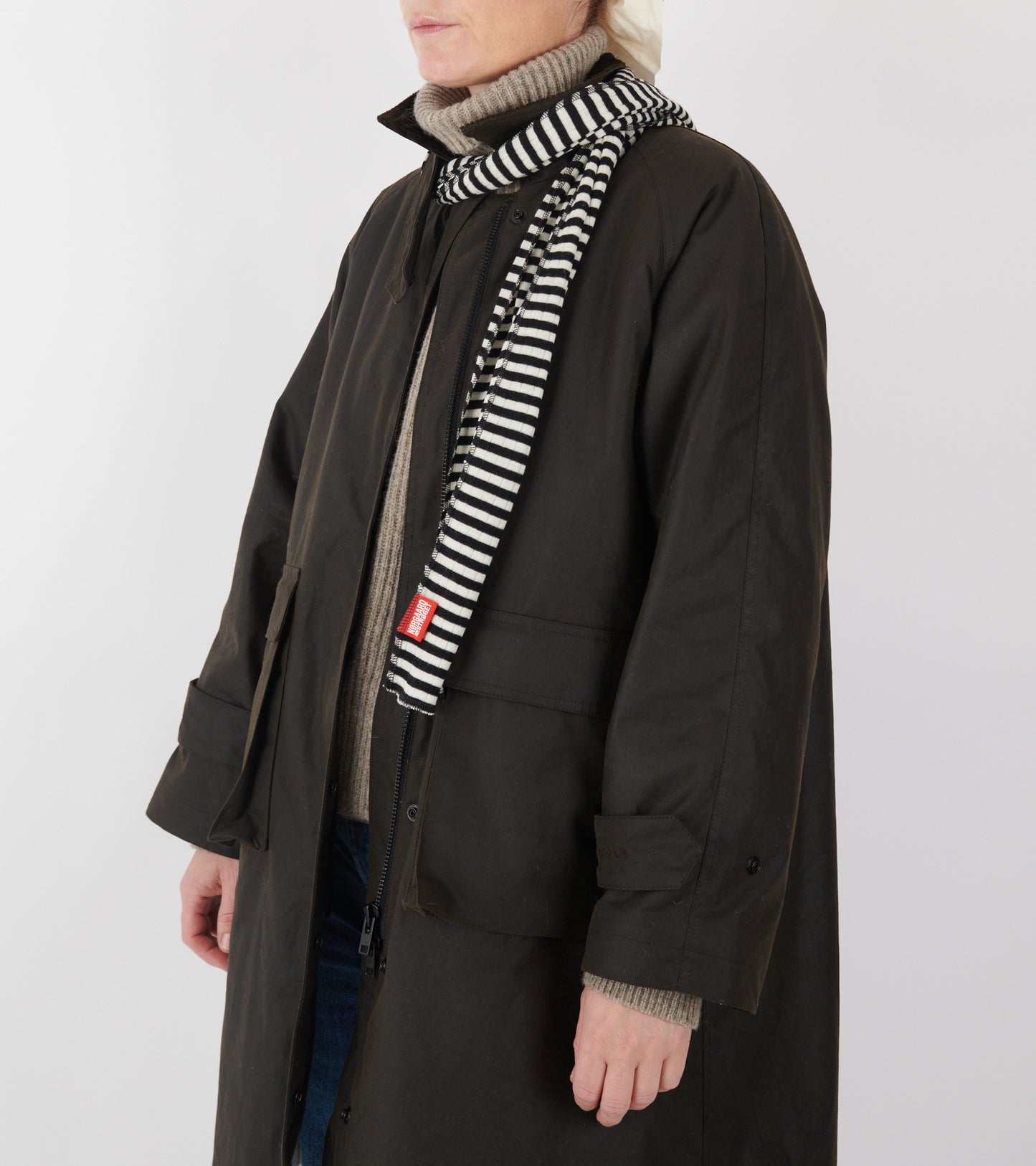 Scarf Interlock Wool Black/Ecru