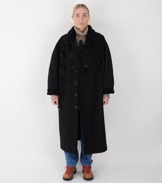 Hainsworth Wool Officer Coat Black