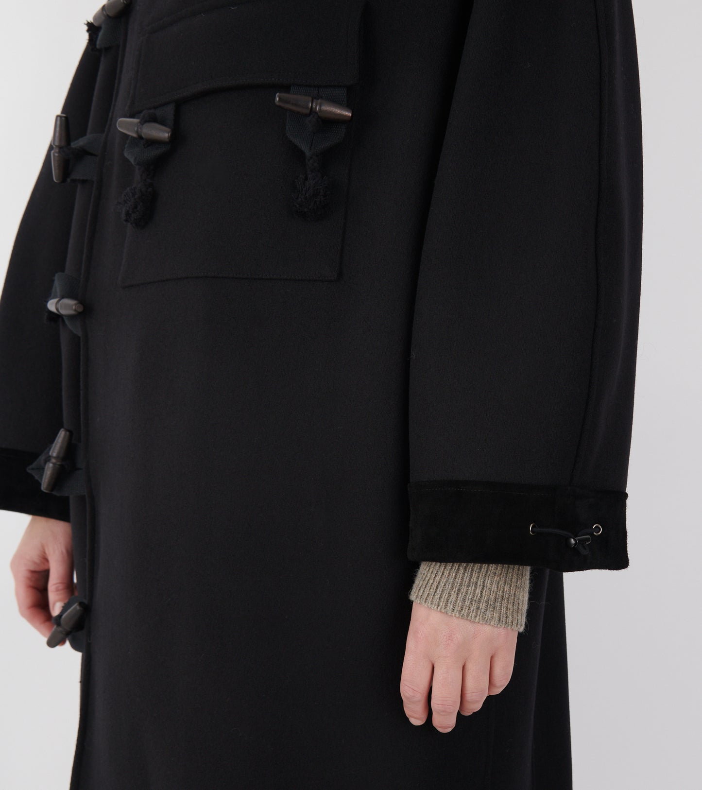 Hainsworth Wool Officer Coat Black