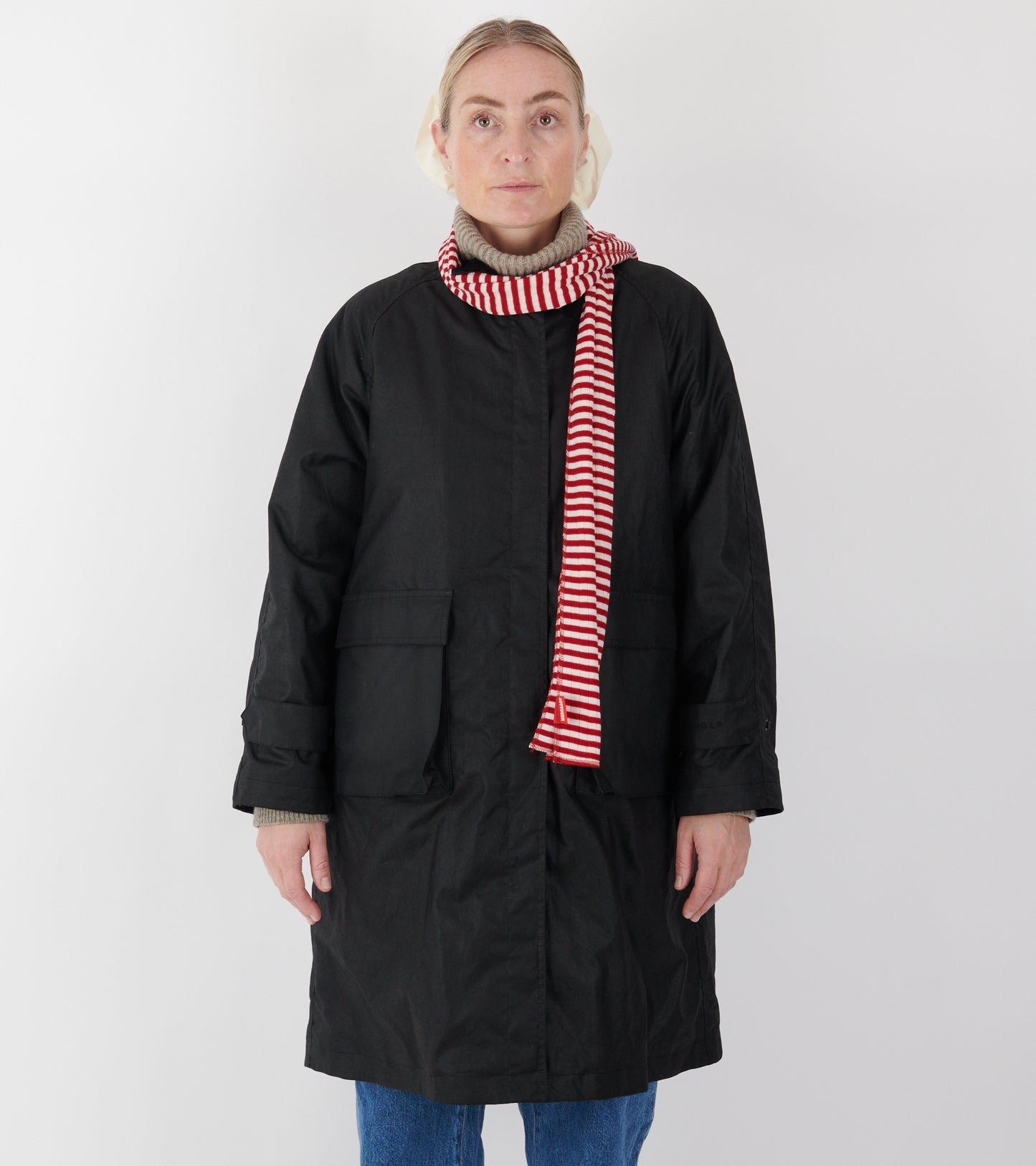 Scarf Interlock Wool Red/Ecru