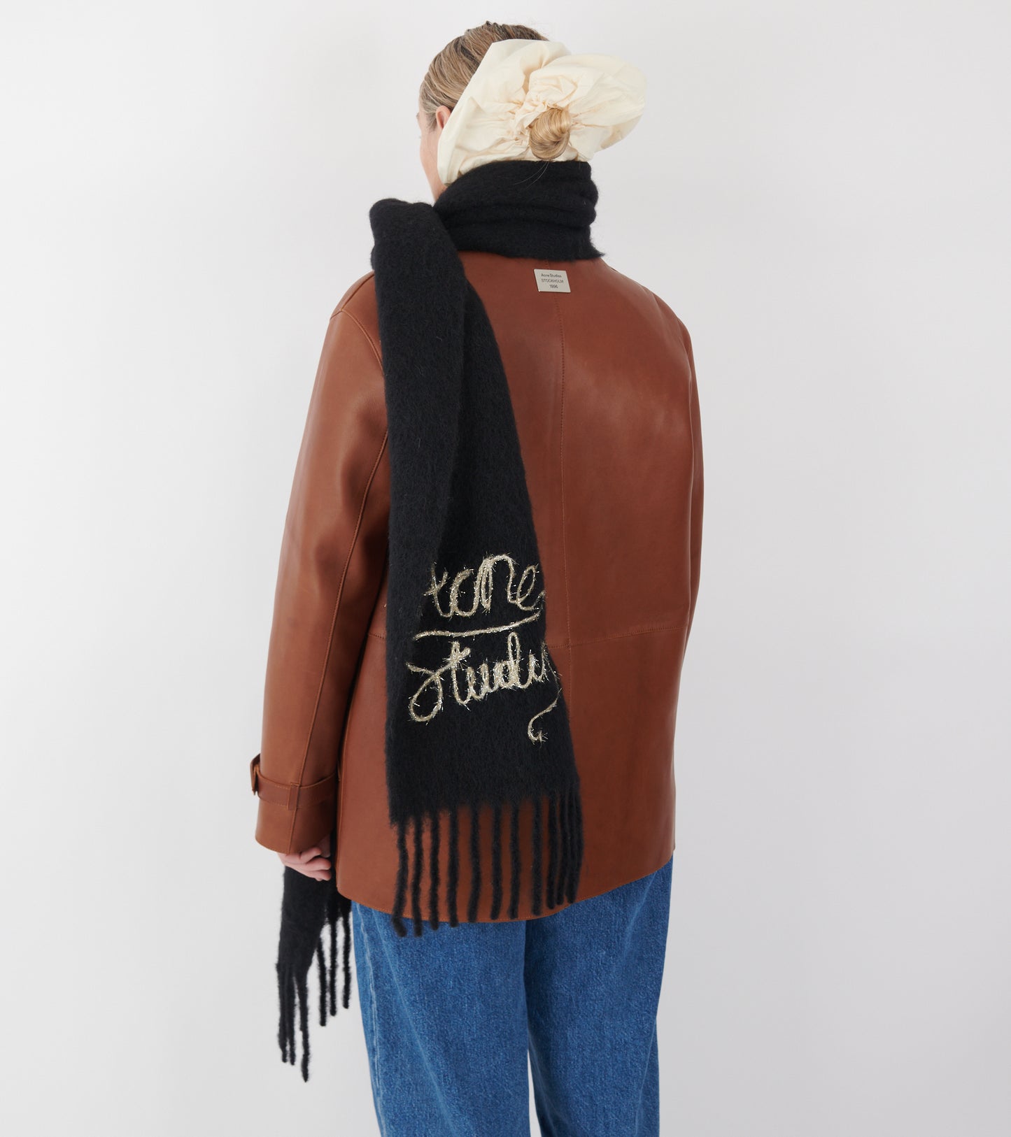 Wool Logo Scarf Black