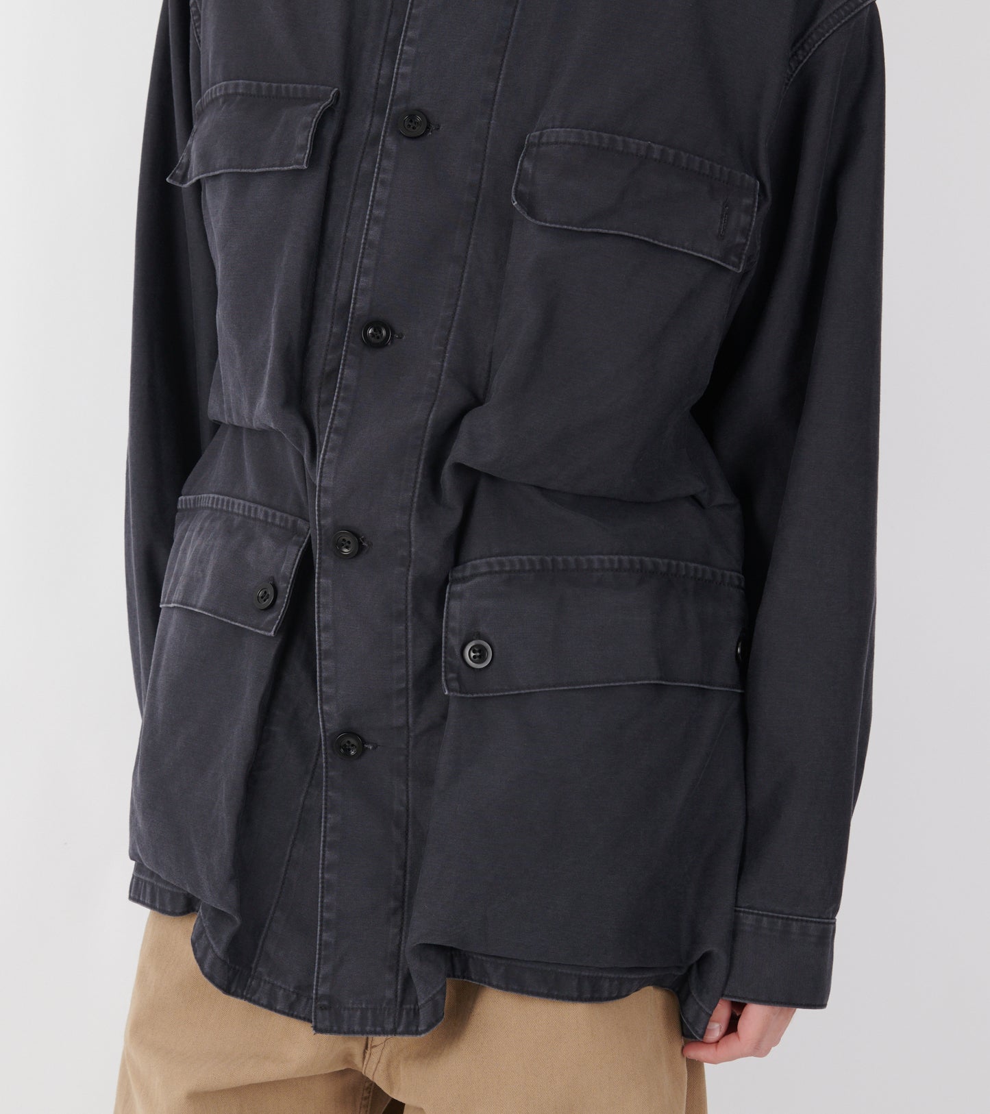 Cotton Caban Jacket Black