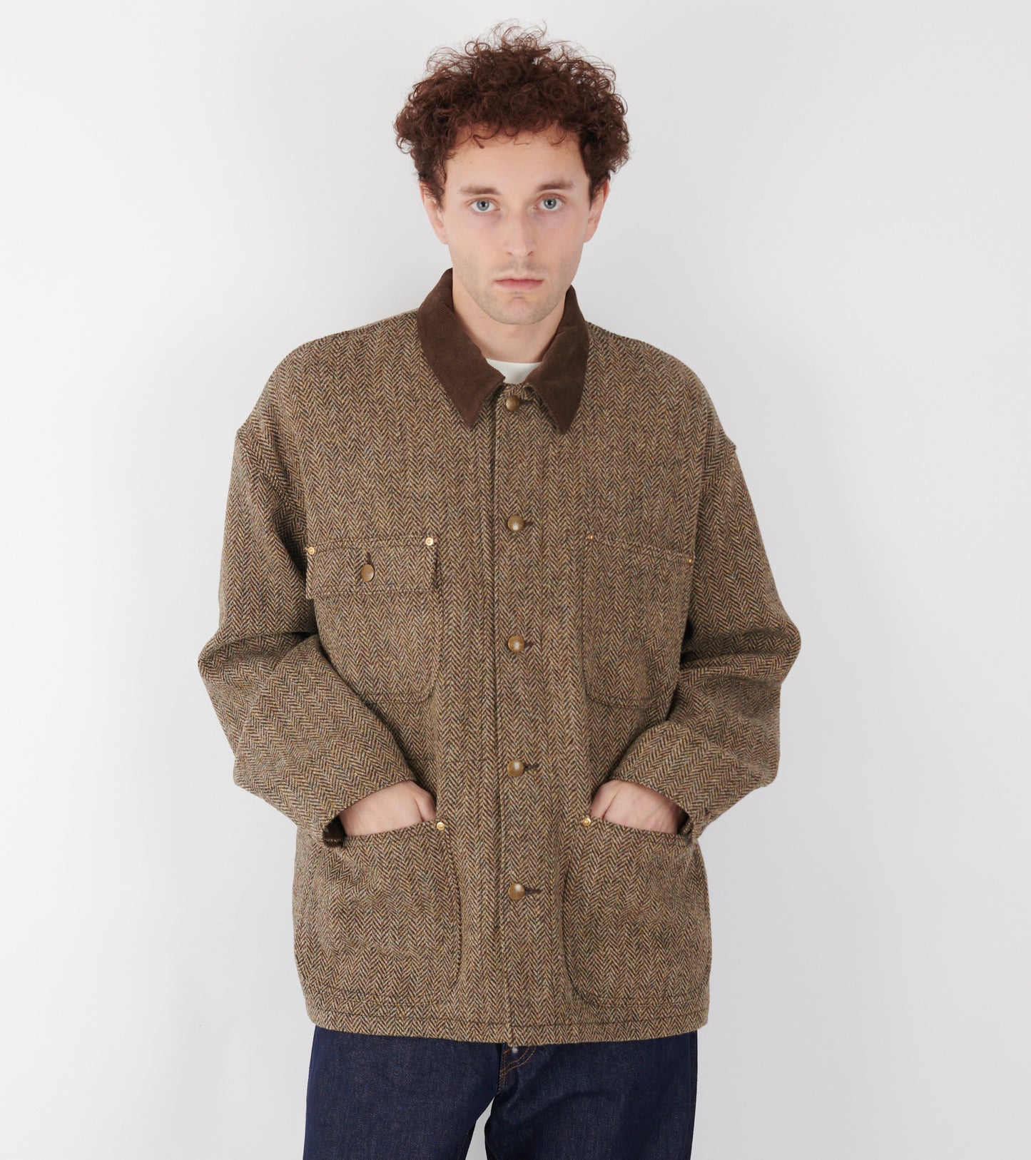 Harris Tweed Wool Jacket Brown