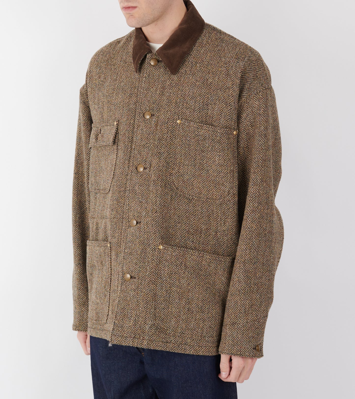 Harris Tweed Wool Jacket Brown