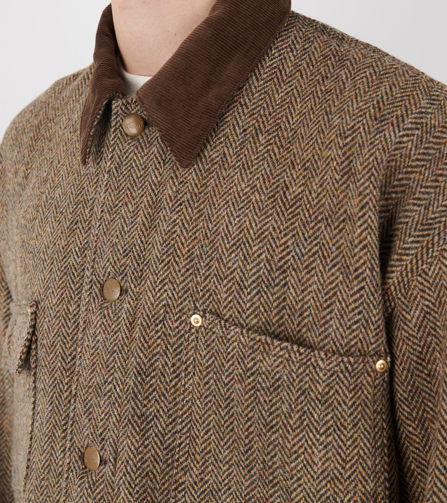 Harris Tweed Wool Jacket Brown