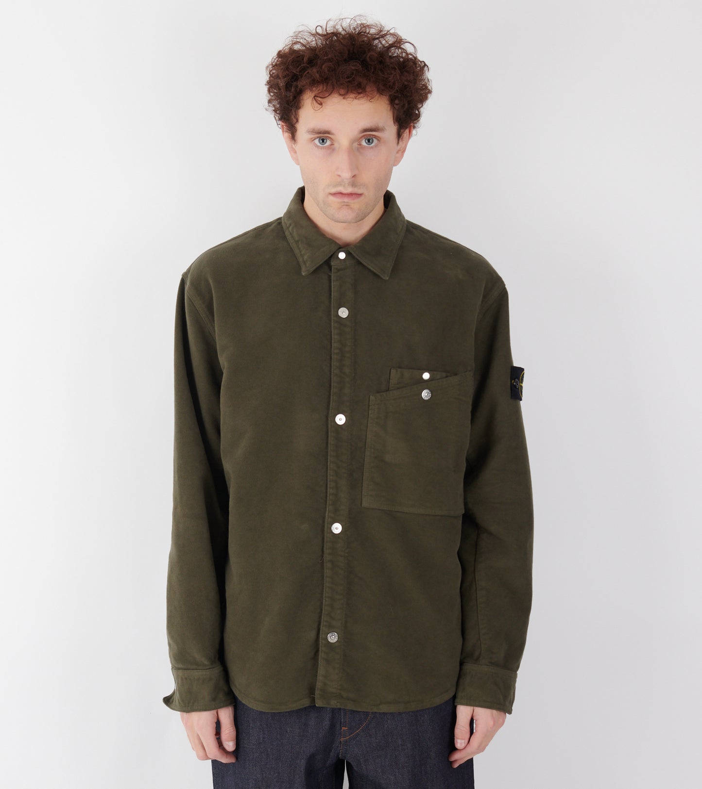 Heavy Soft Cotton Overshirt Olive