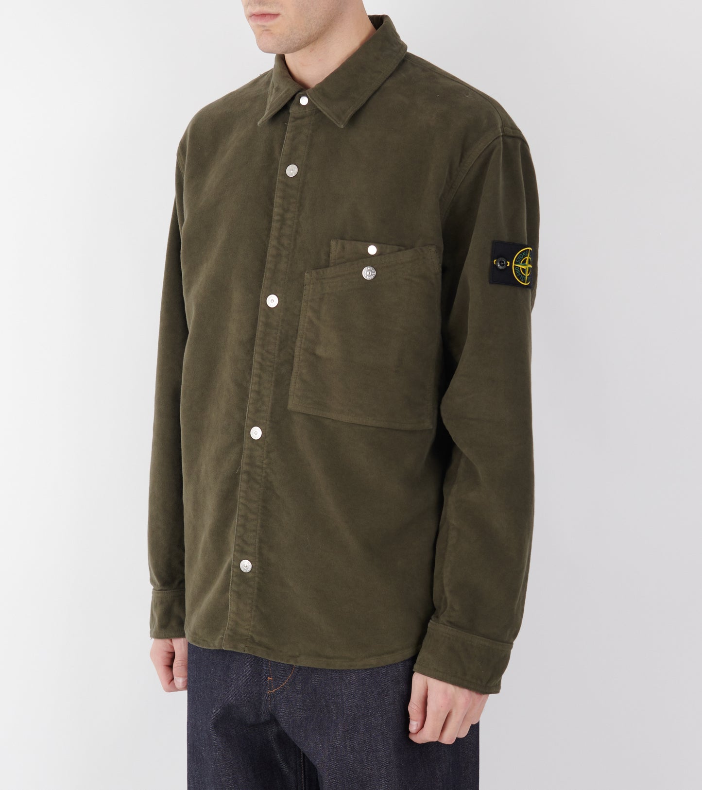 Heavy Soft Cotton Overshirt Olive