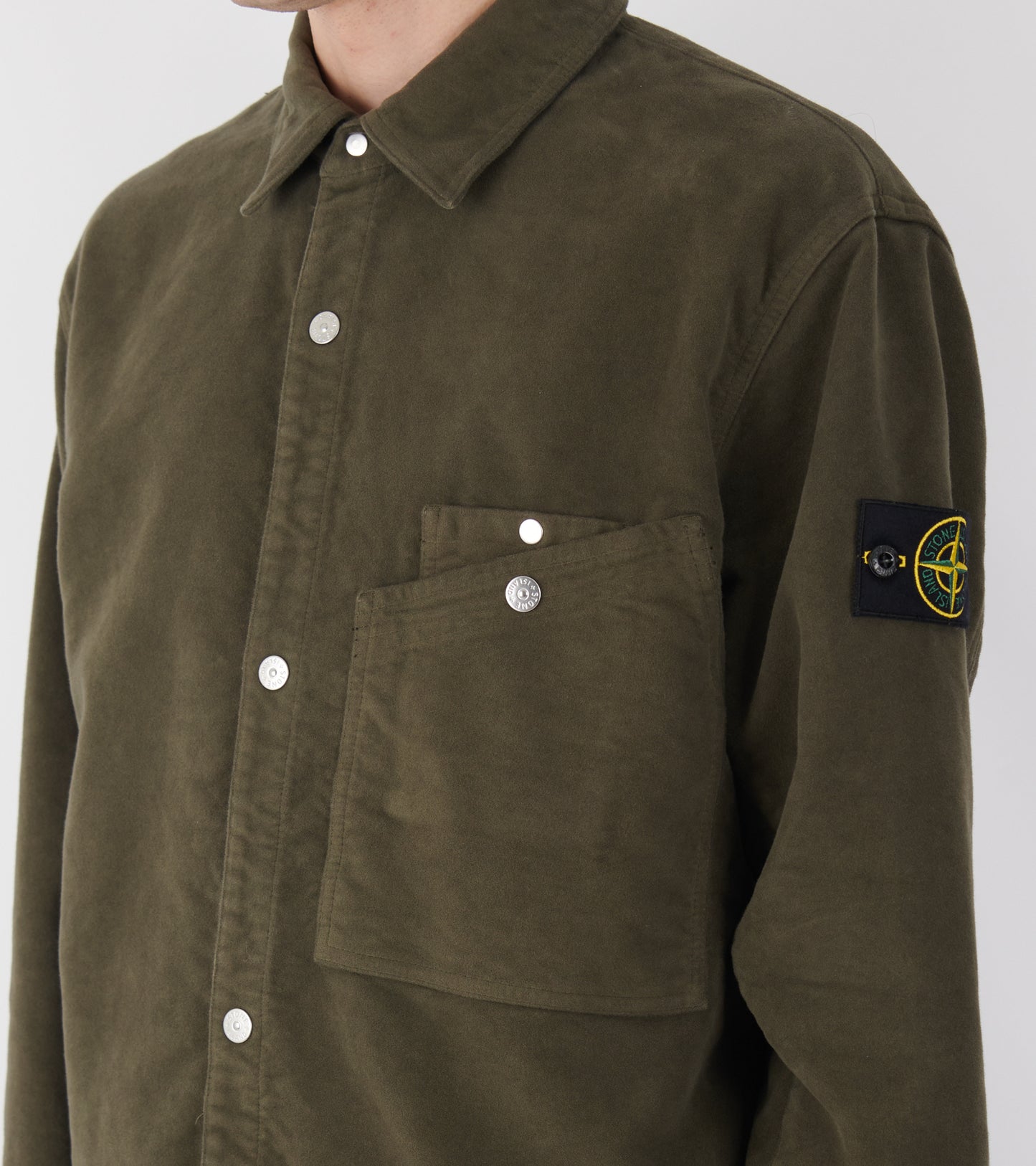 Heavy Soft Cotton Overshirt Olive