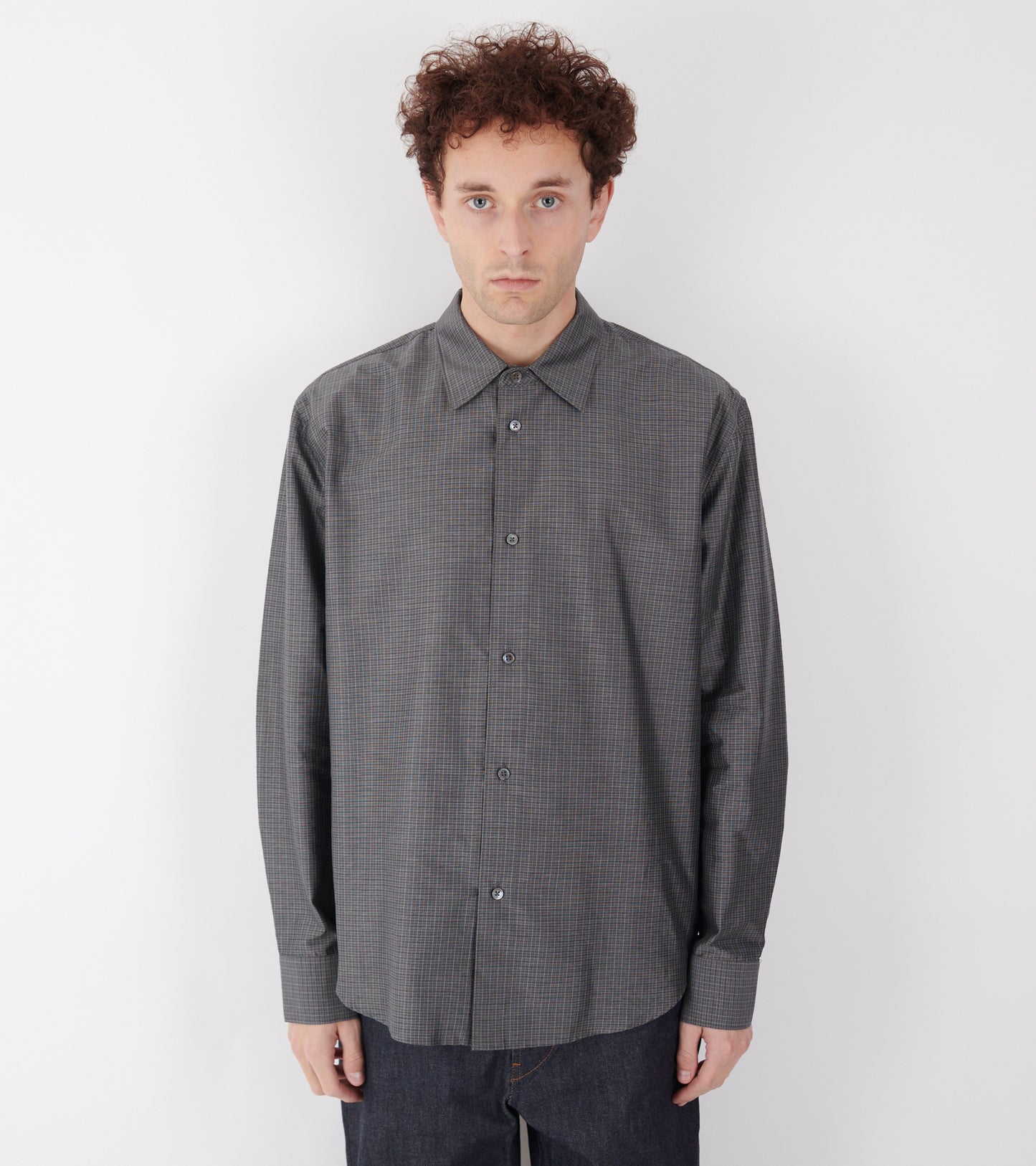 Volume Shirt Grid Charcoal