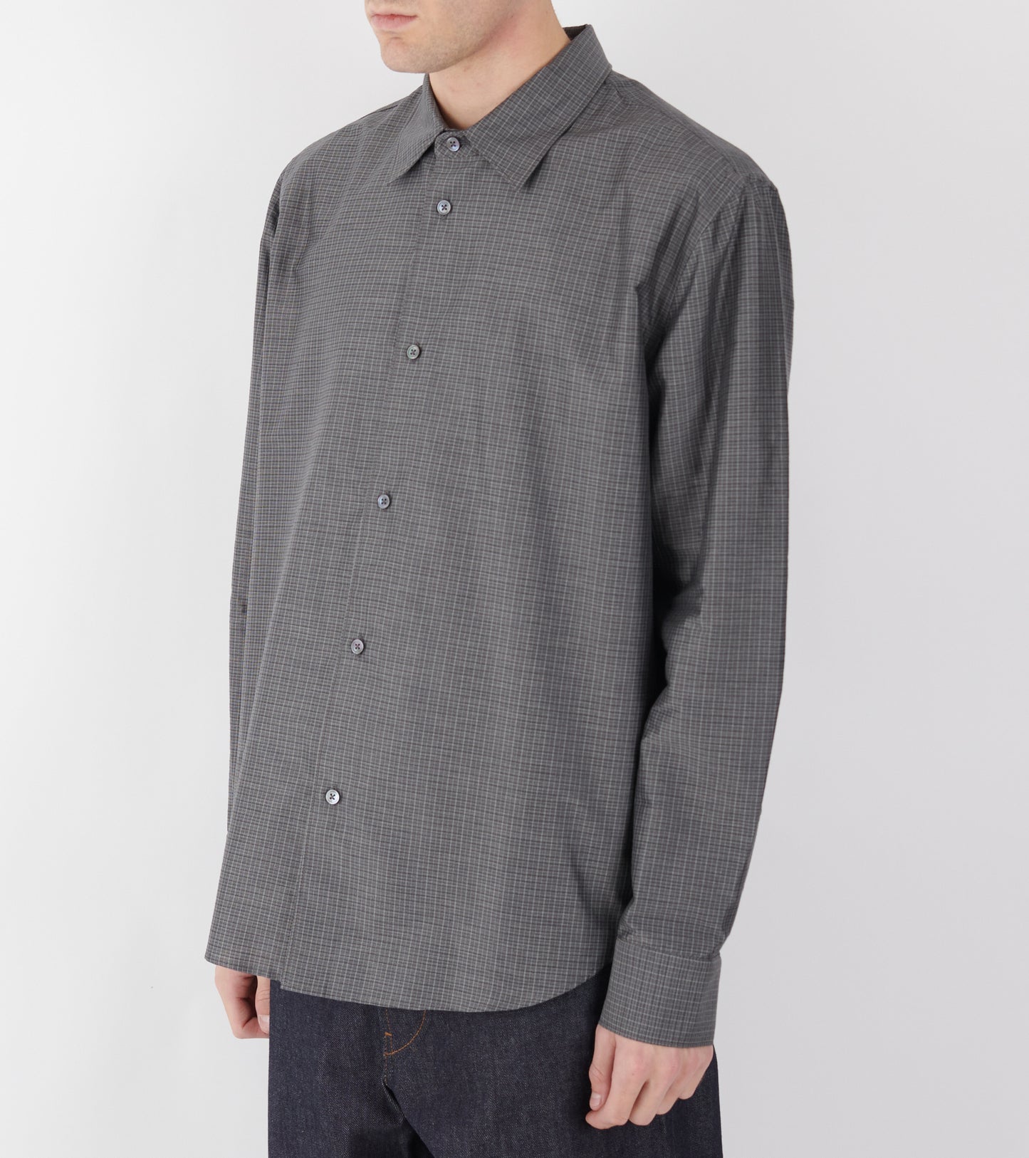 Volume Shirt Grid Charcoal