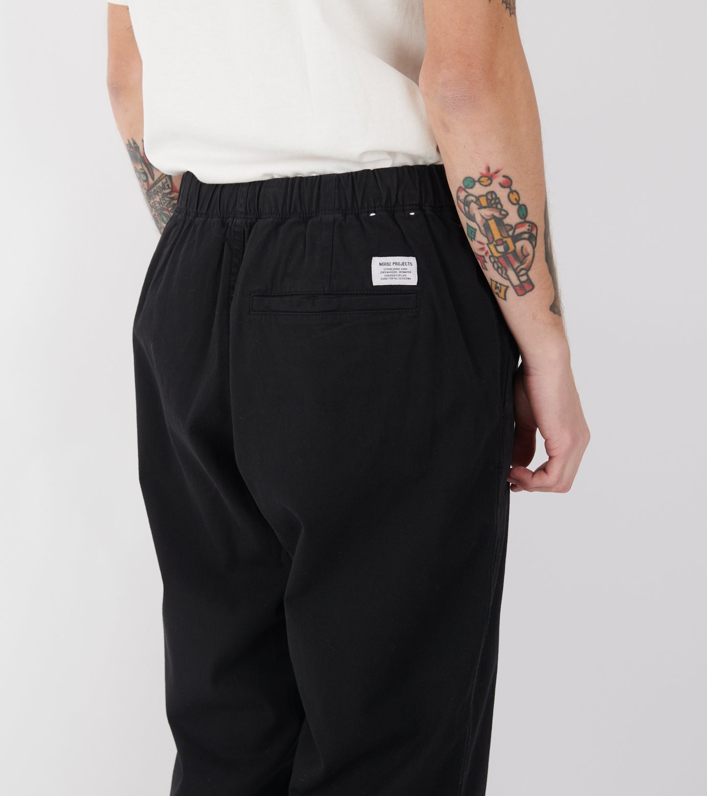 Ezra Relaxed Organic Stretch Twill Trouser Black