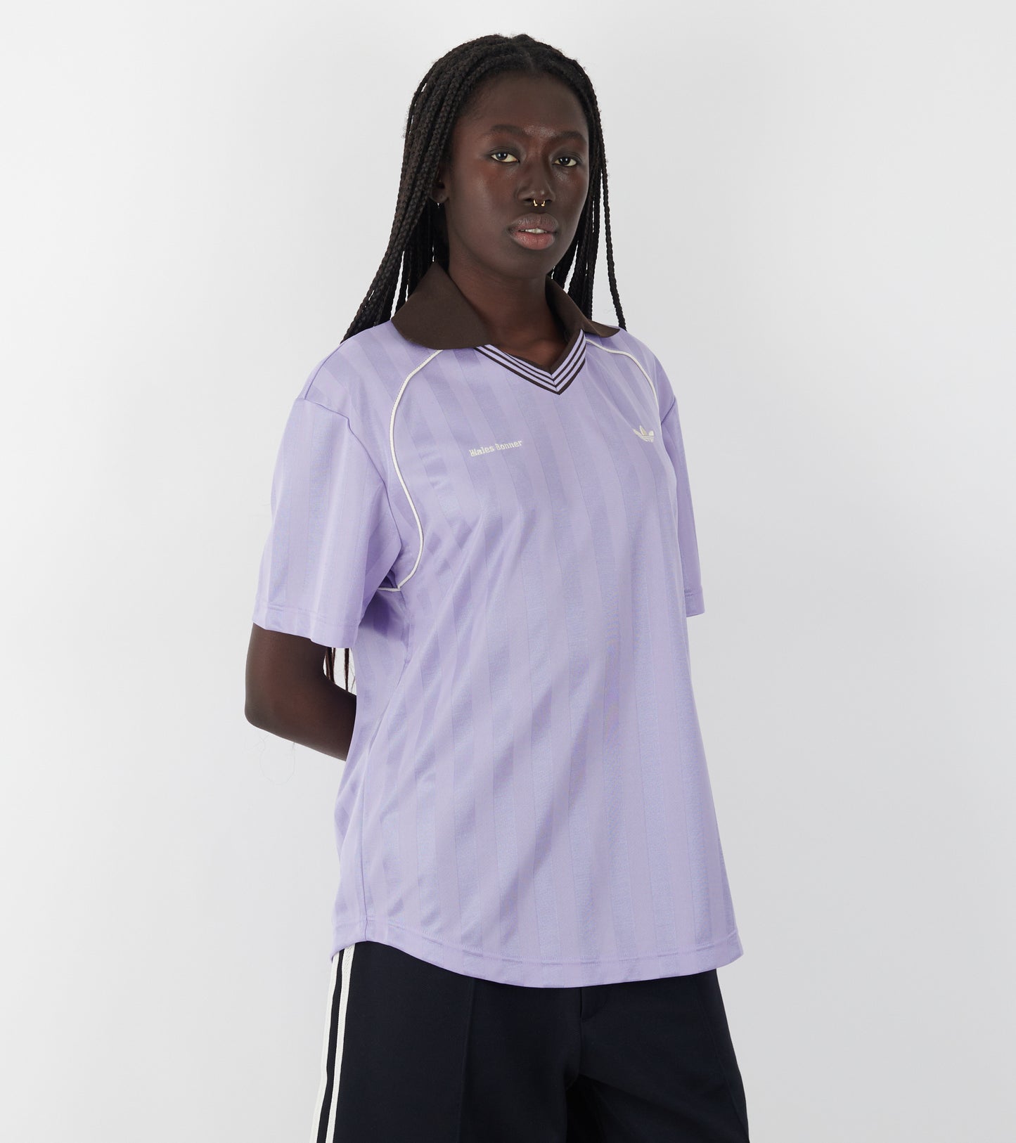 WB Football Tee Light Purple/Dark Brown