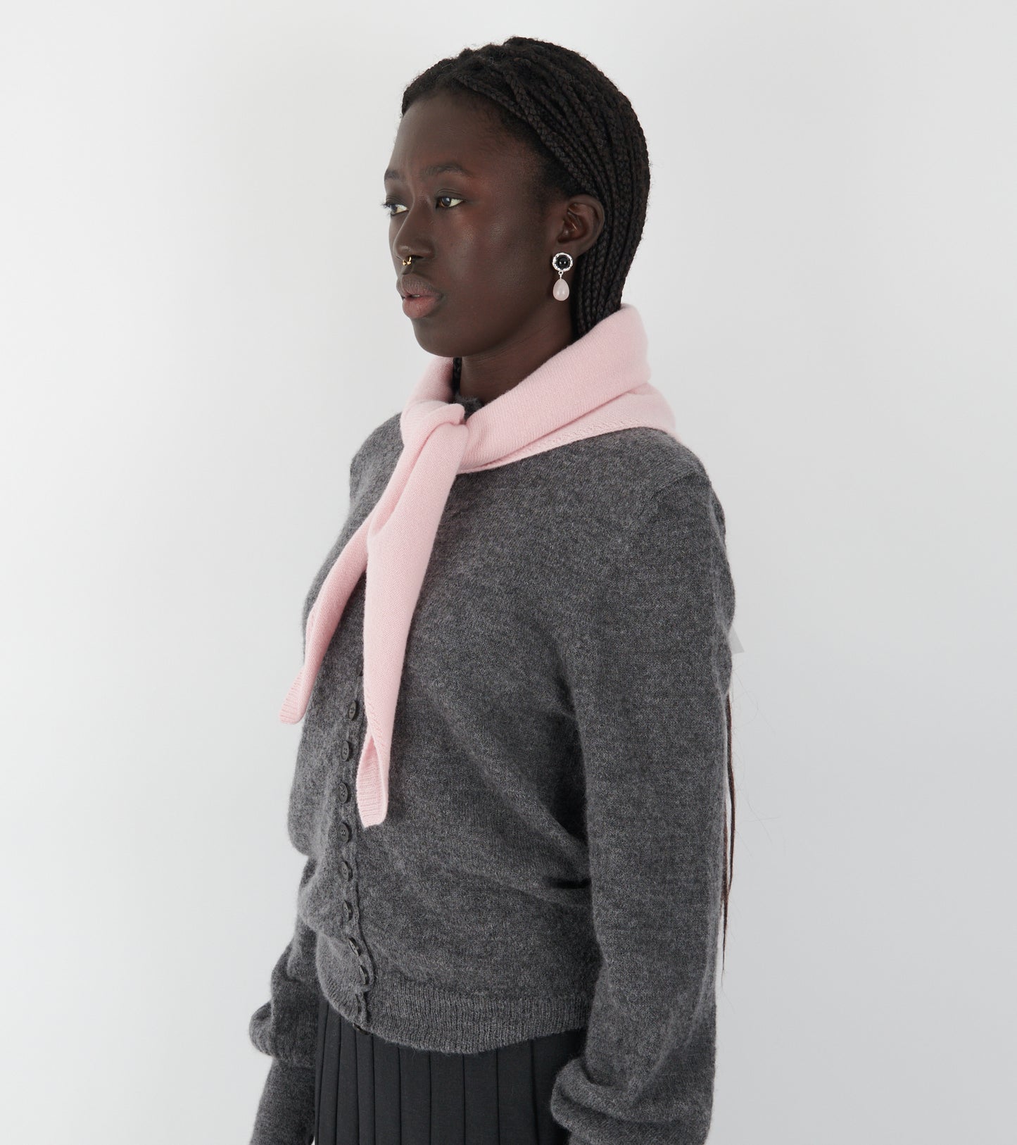 Prima Wool Triangle Scarf Soft Pink