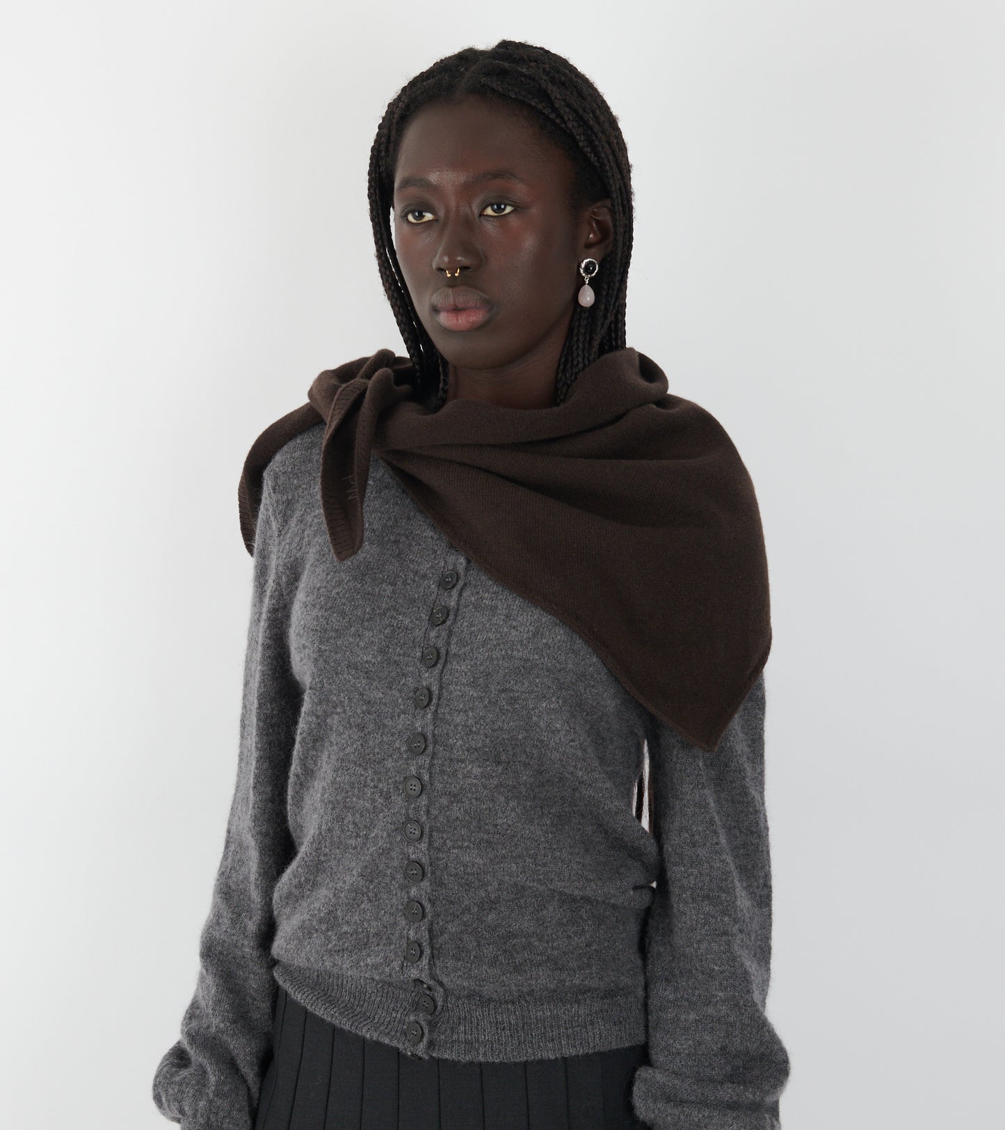 Prima Wool Triangle Scarf Taupe