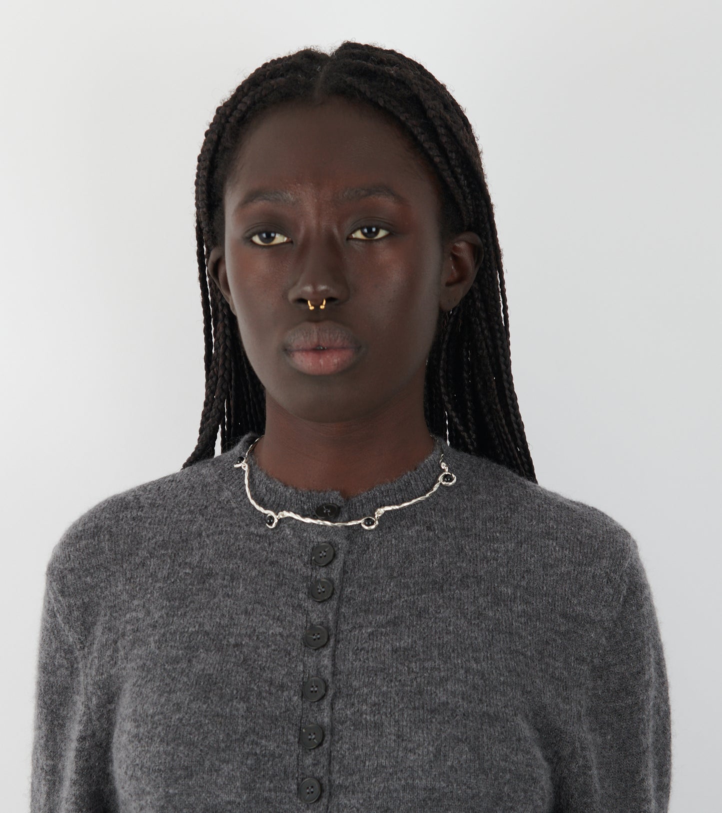 Petite Lago Onxy Necklace Silver