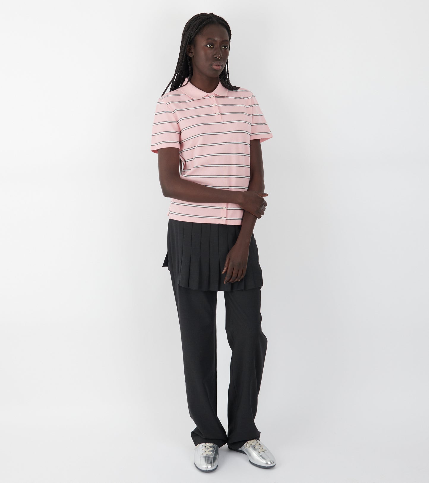 Julieta Striped S/S Polo Pink