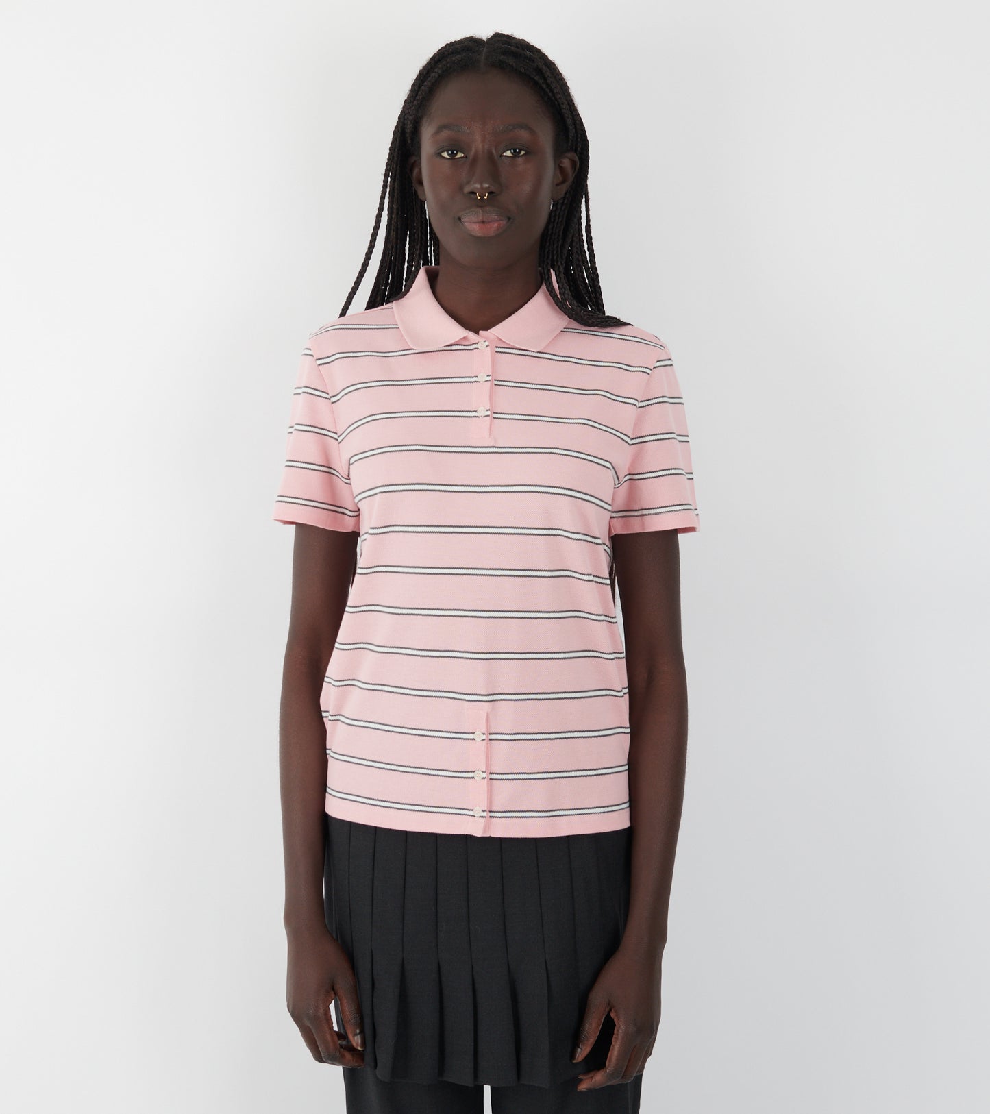 Julieta Striped S/S Polo Pink