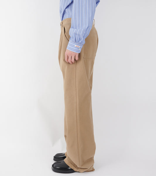 Striped Canvas Pants Beige