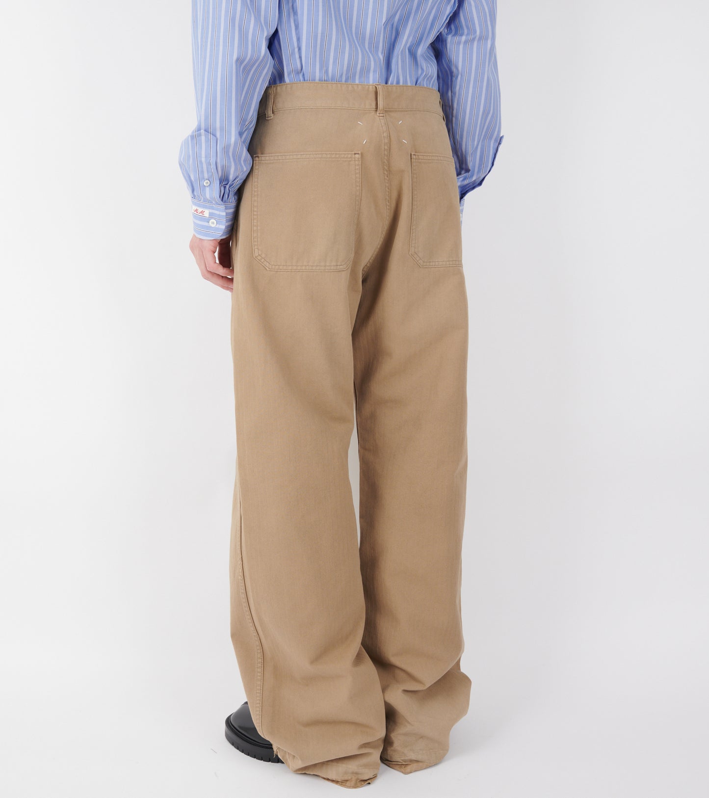 Striped Canvas Pants Beige