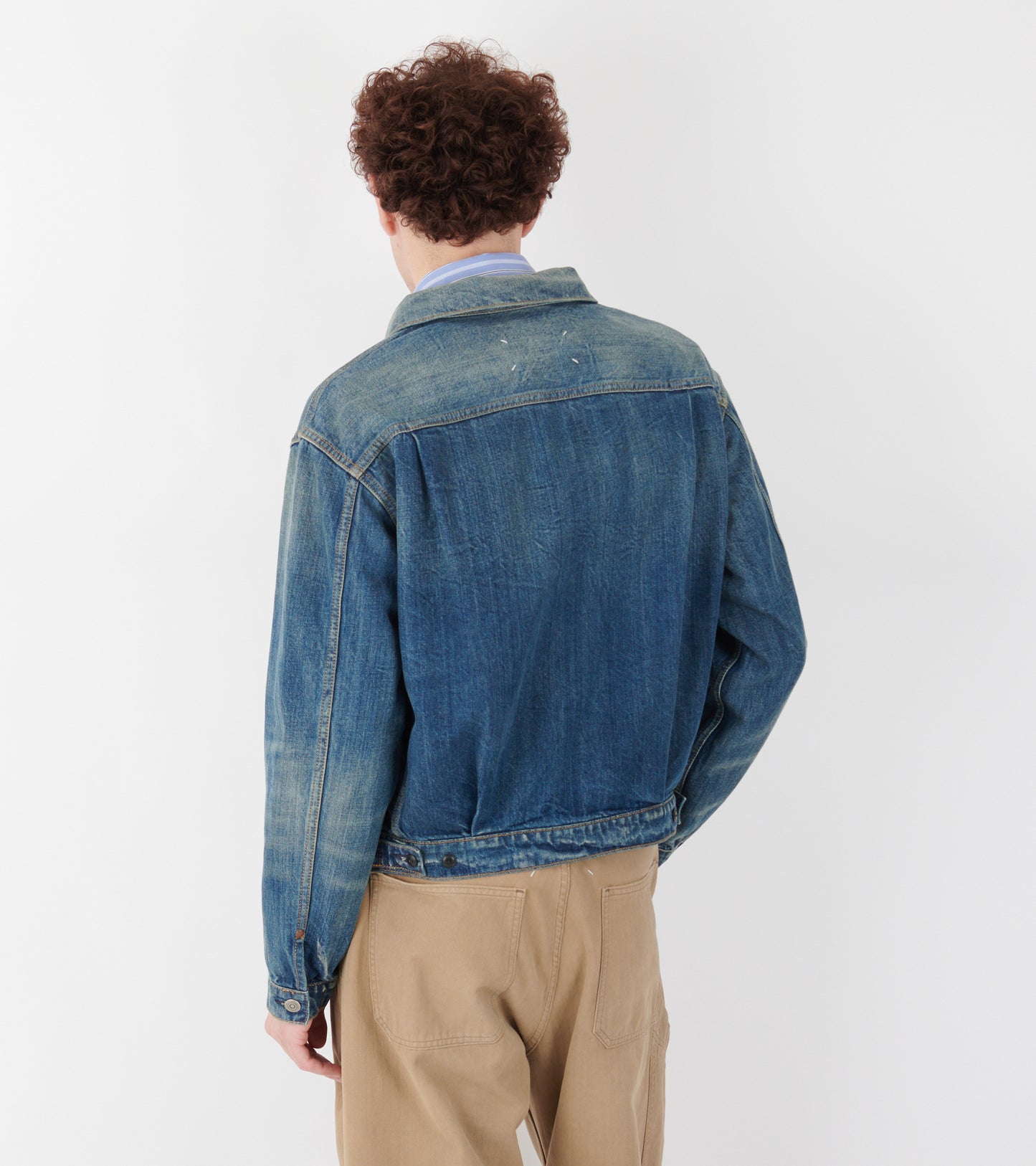 Cropped Denim Jacket Mid Blue