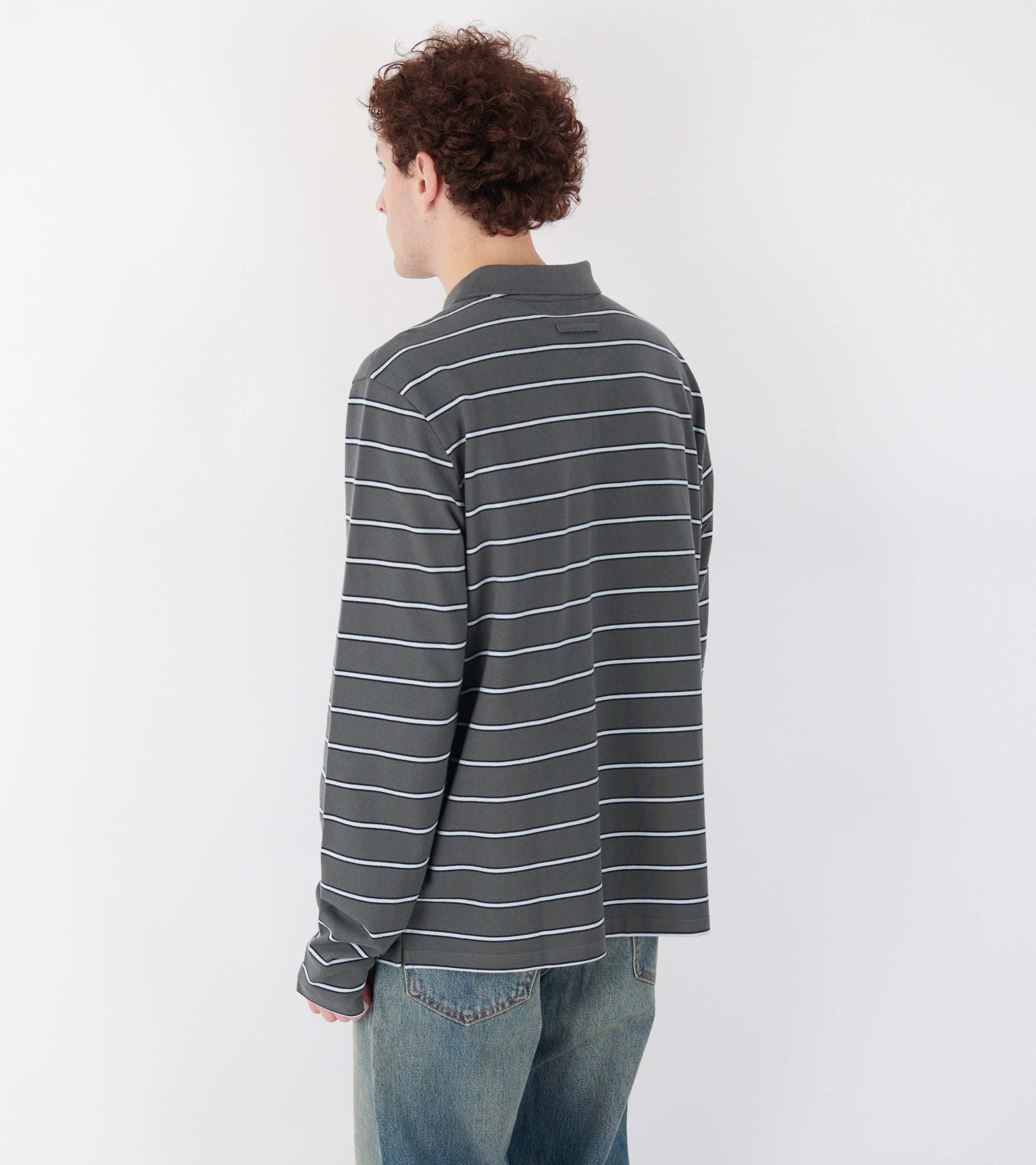 Coty Striped Polo Dark Grey – Dr. Adams