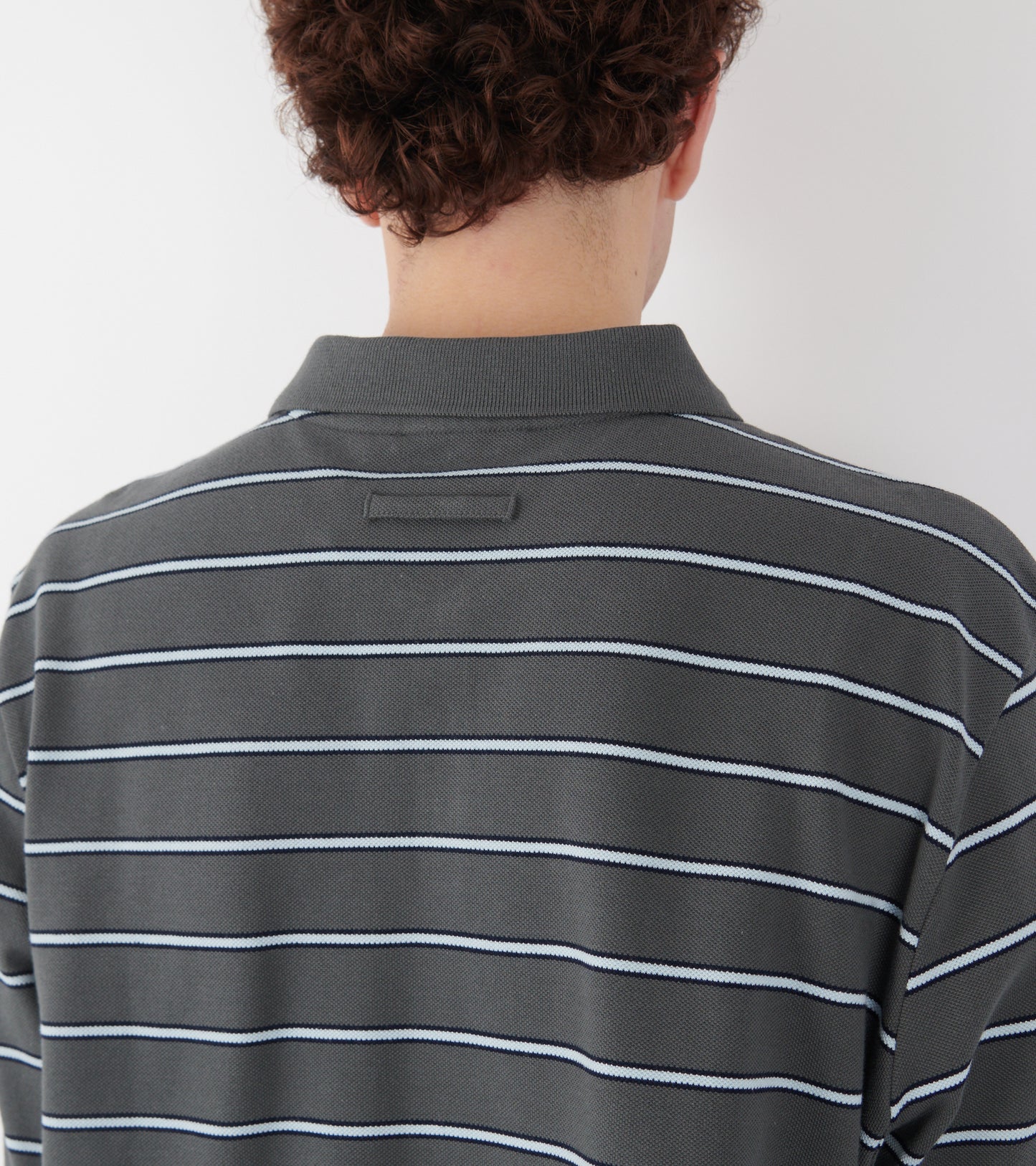 Coty Striped Polo Dark Grey
