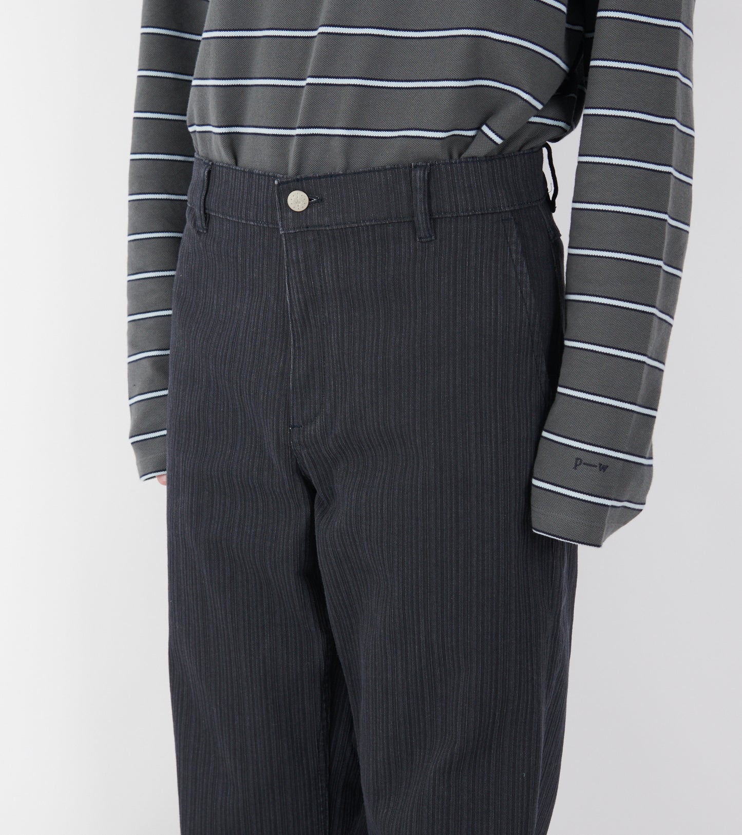 Ensu Striped Trousers Dark Grey
