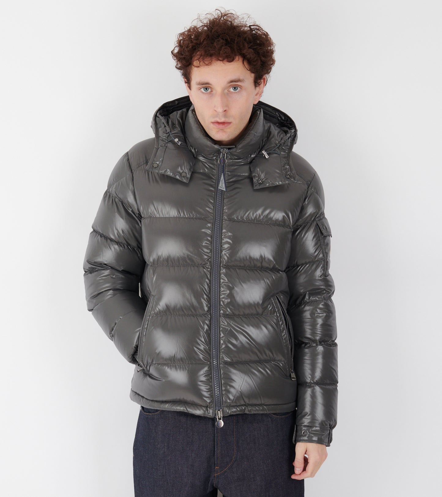 Maya Hooded Down Jacket Dark Grey