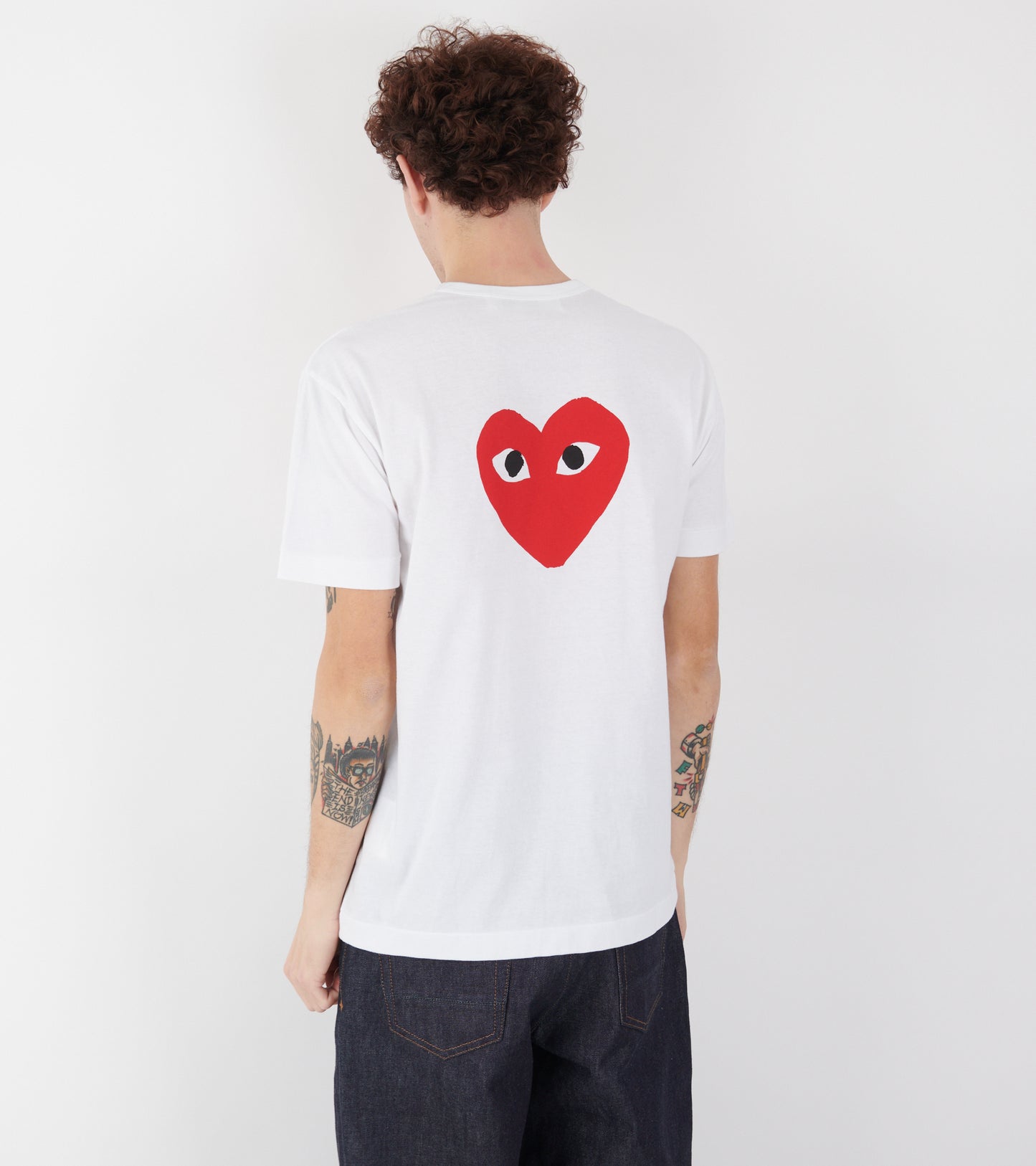 U Double Big Red Heart T-shirt White