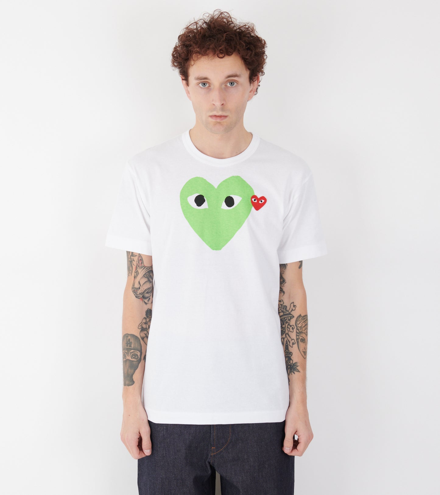 U Big Green Heart T-shirt White