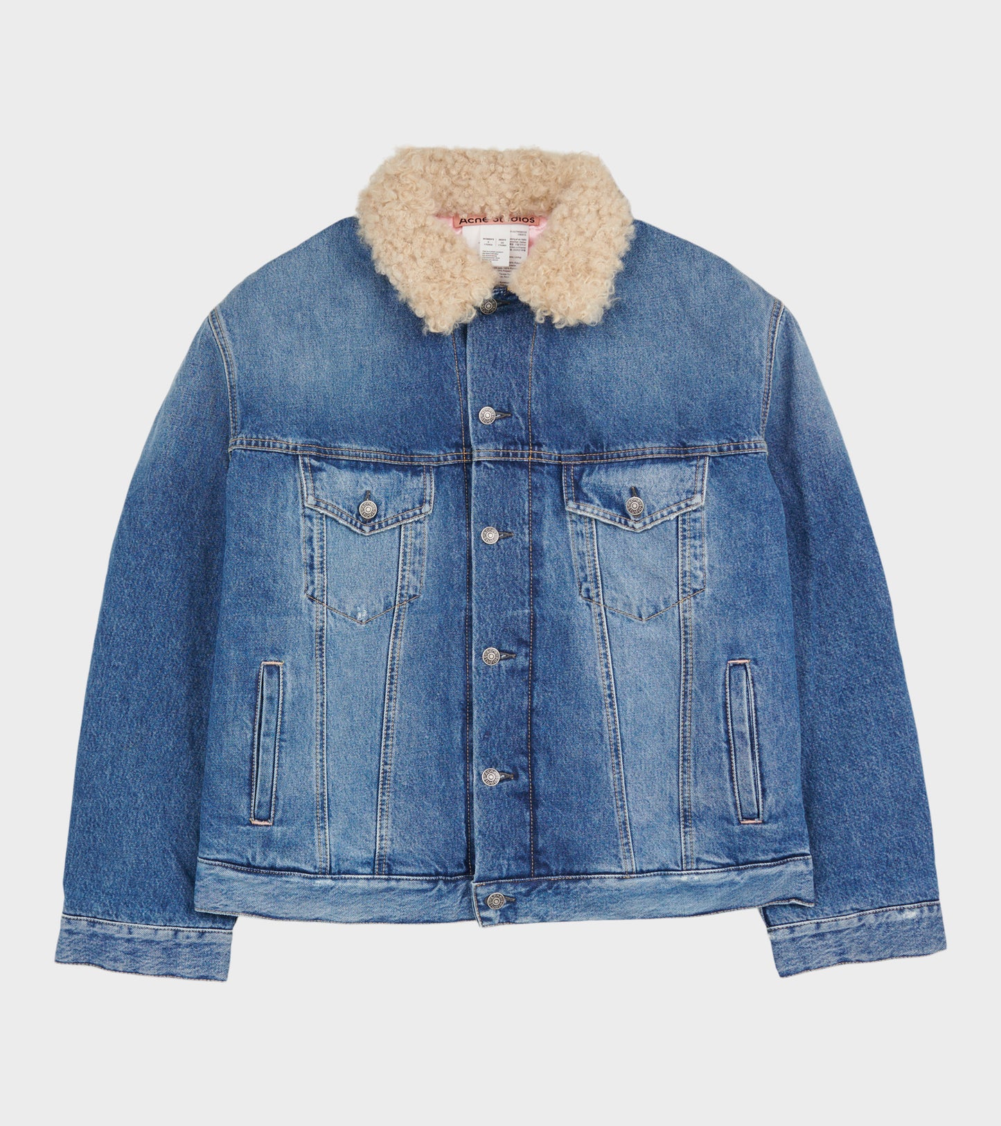 Denim Shearling Jacket Mid Blue
