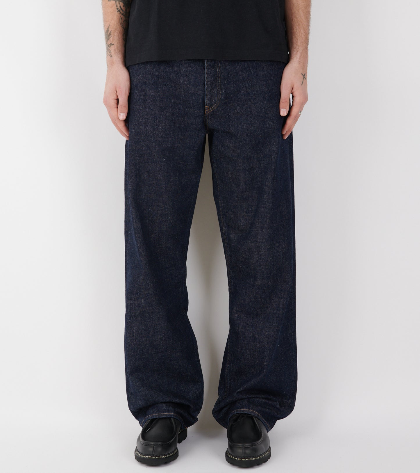 Loose Jeans Simple Rinse Blue