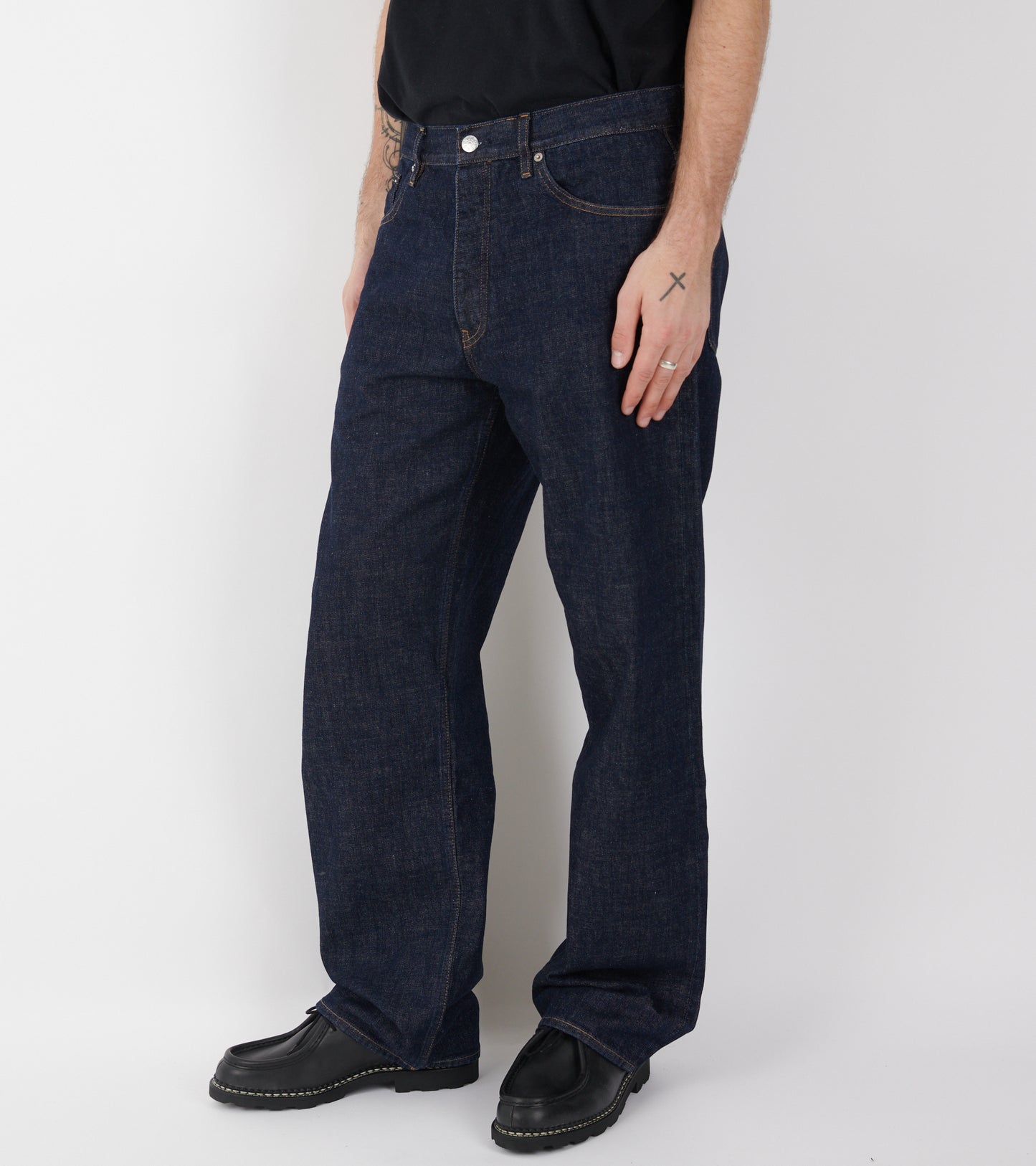 Loose Jeans Simple Rinse Blue