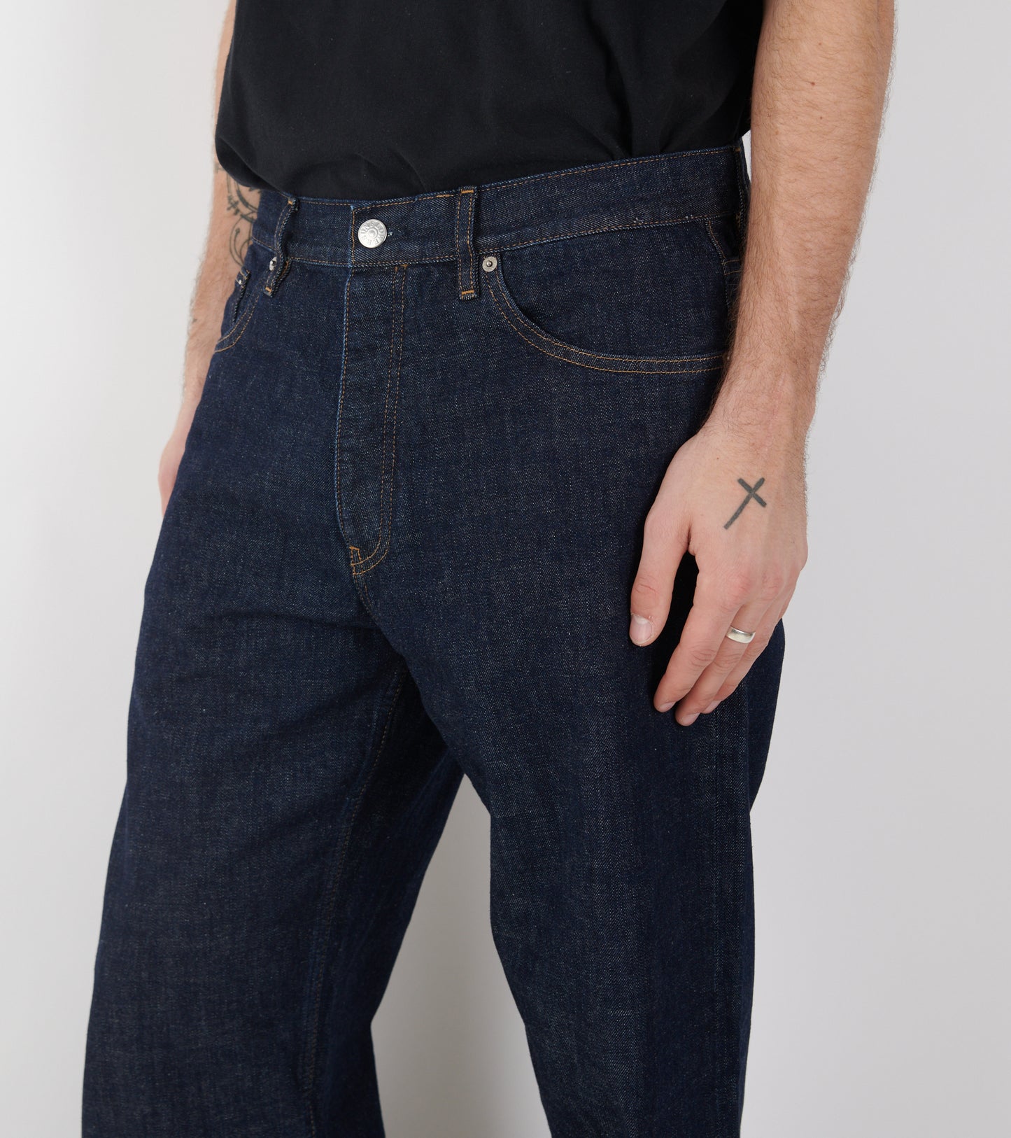 Loose Jeans Simple Rinse Blue
