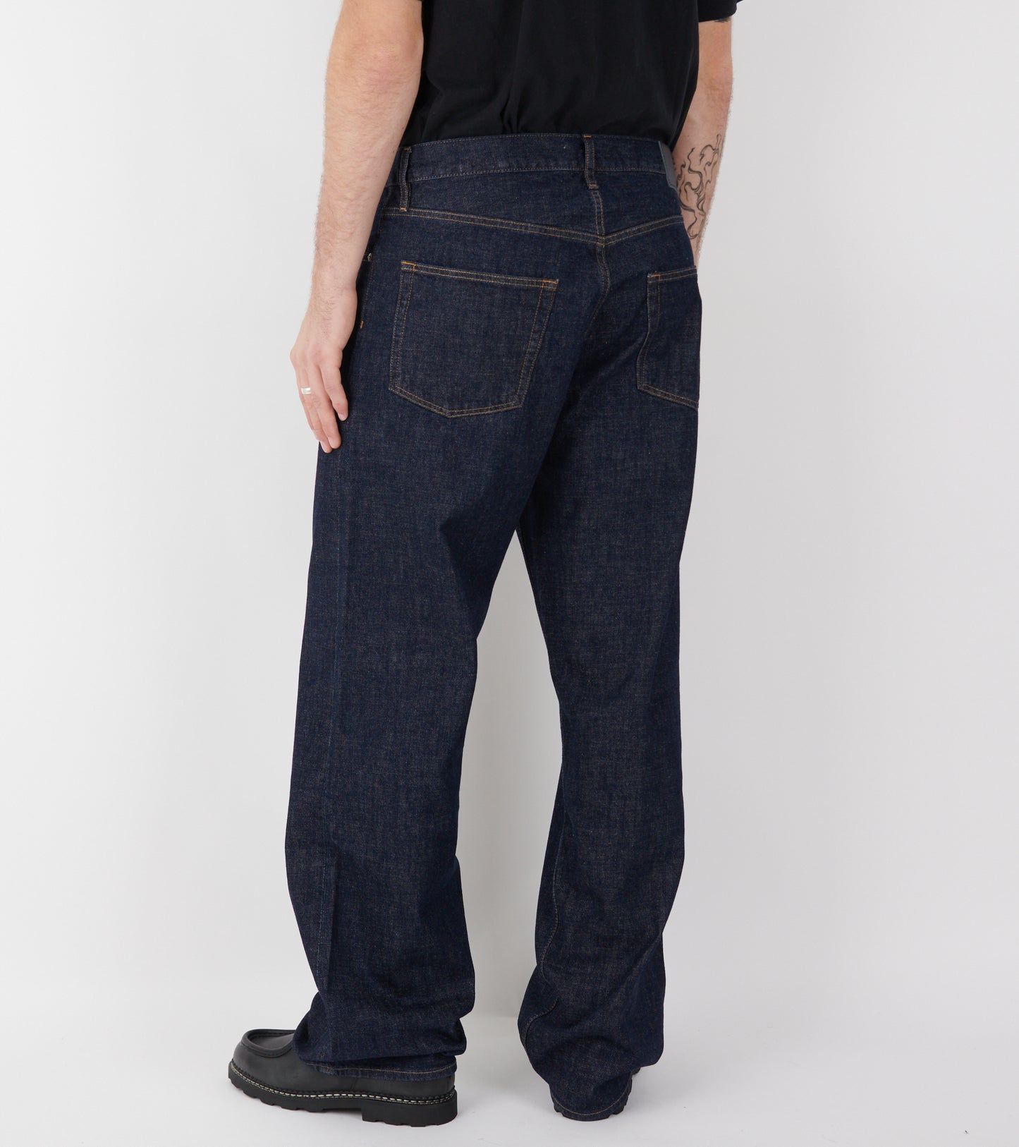 Loose Jeans Simple Rinse Blue