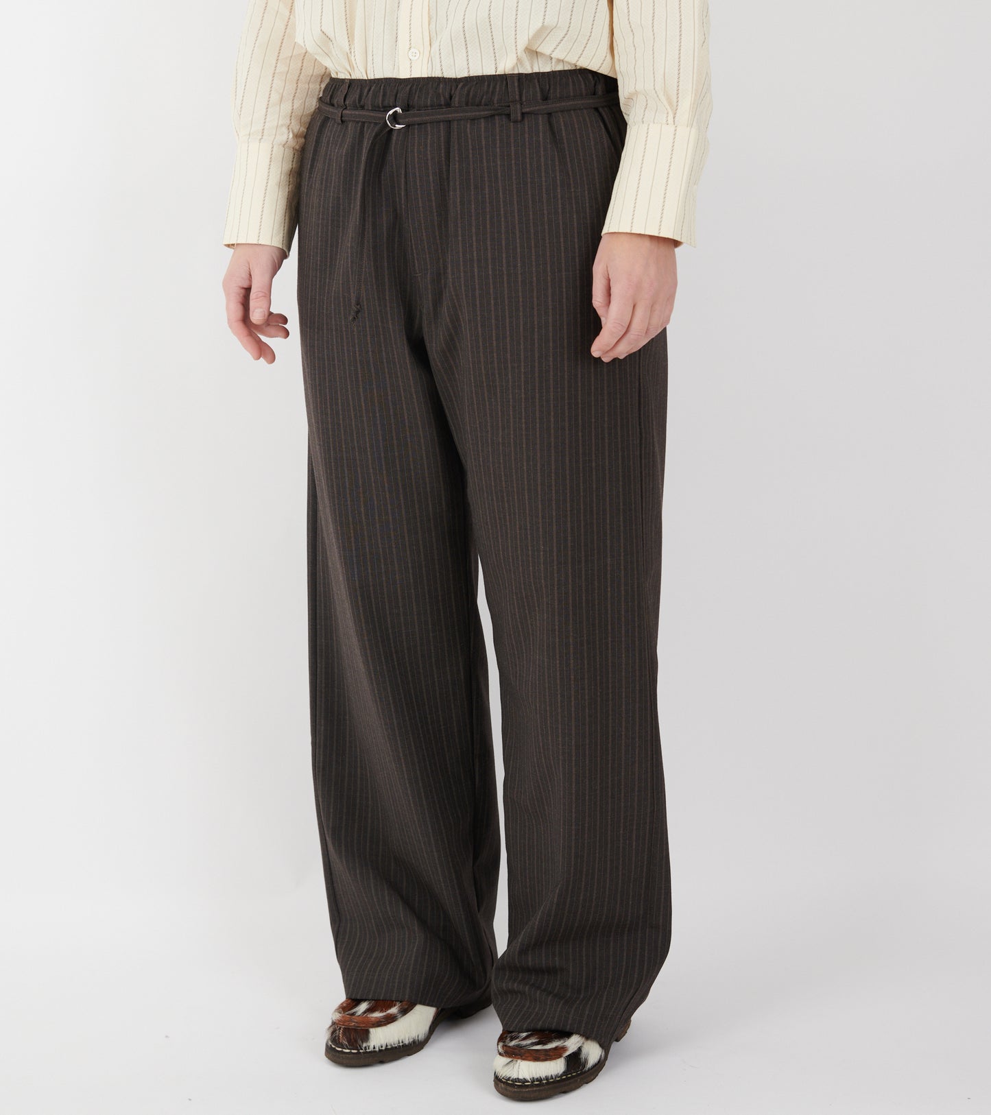 Ingrid Pant Dark Brown Pinstripe
