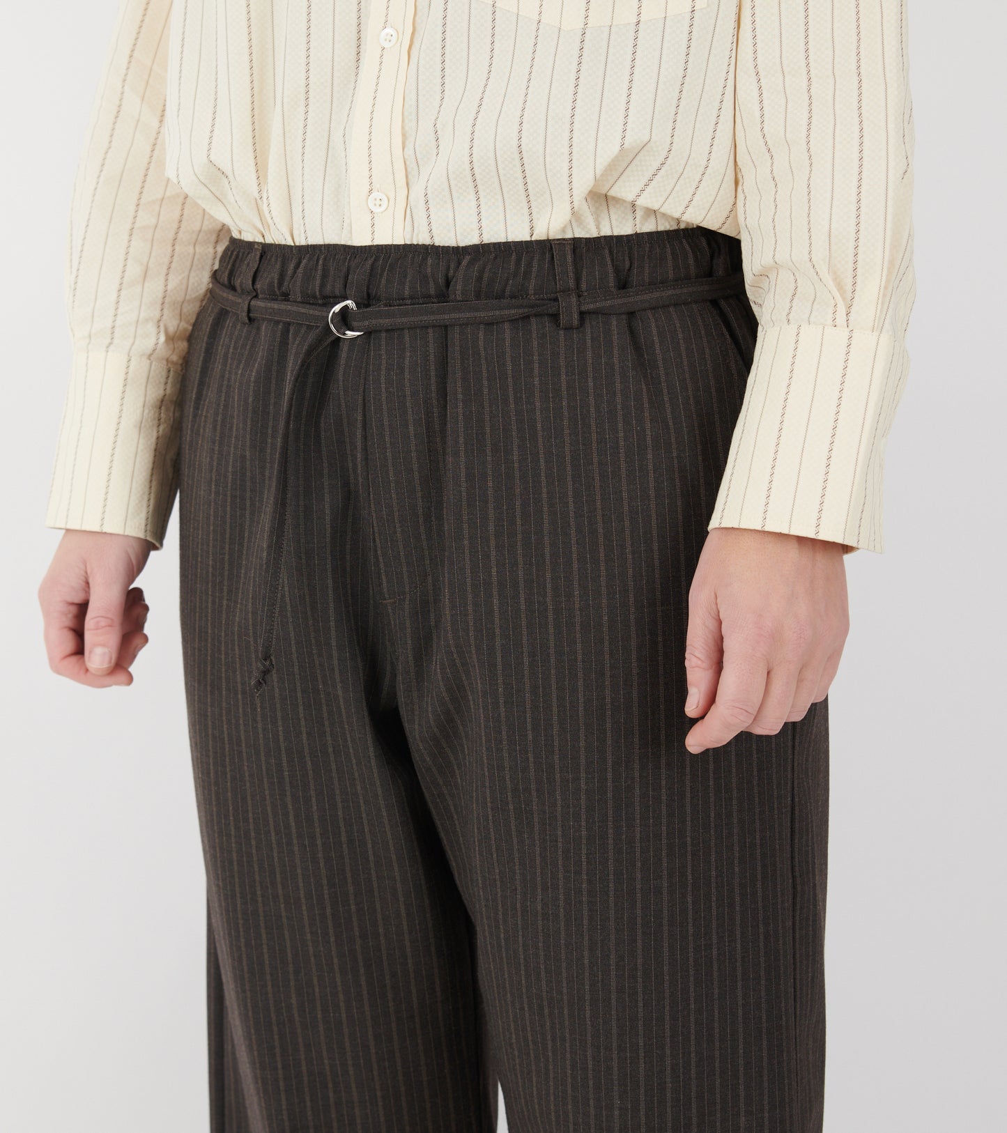 Ingrid Pant Dark Brown Pinstripe