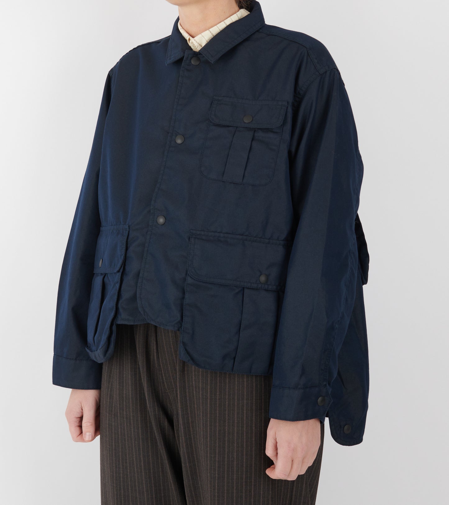 Chambray Short Fisherman Jacket Dark Navy