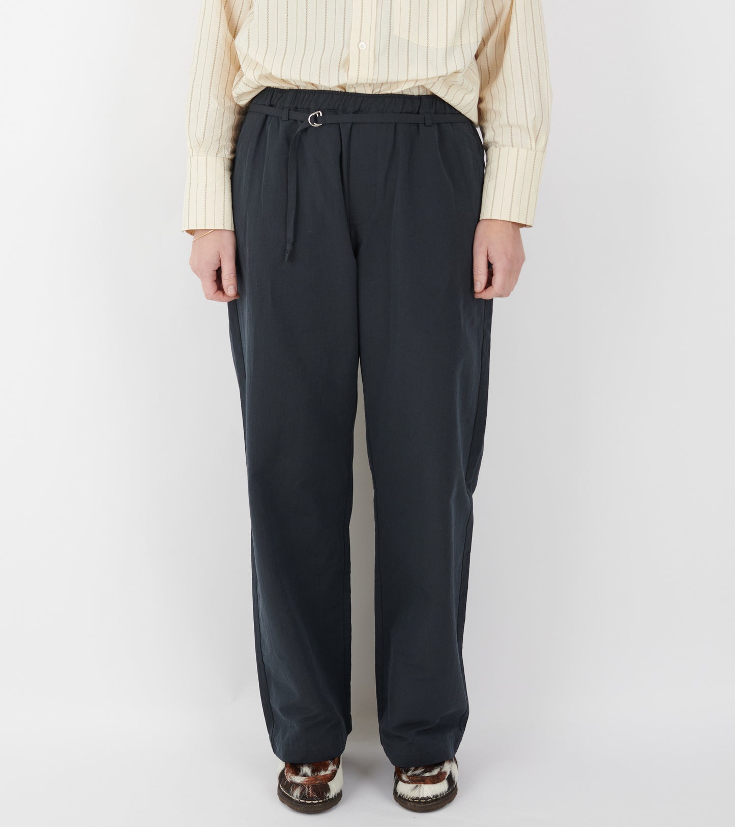 Ingrid Pant Black Seersucker