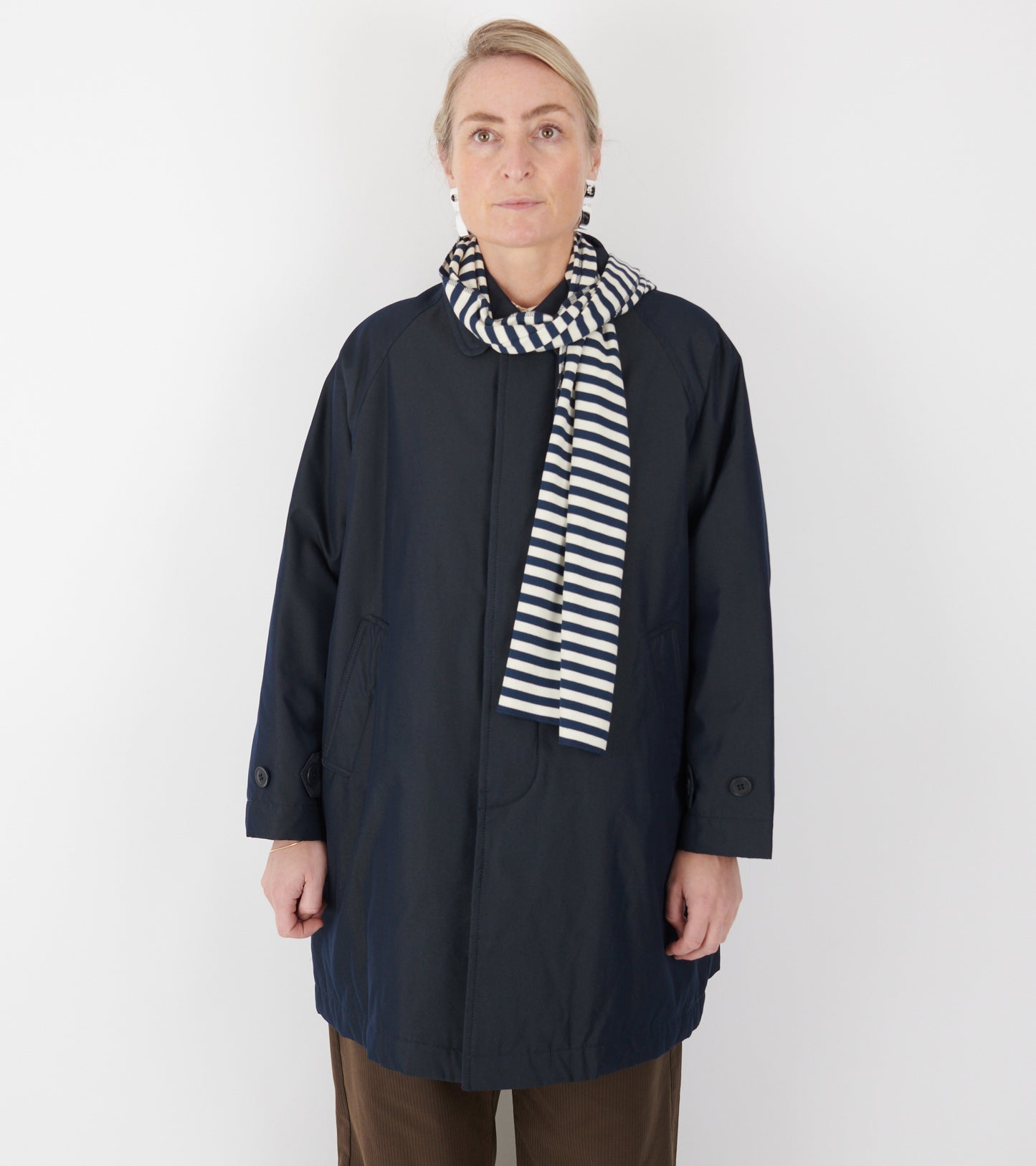 Cotton Blend Coat Dark Navy