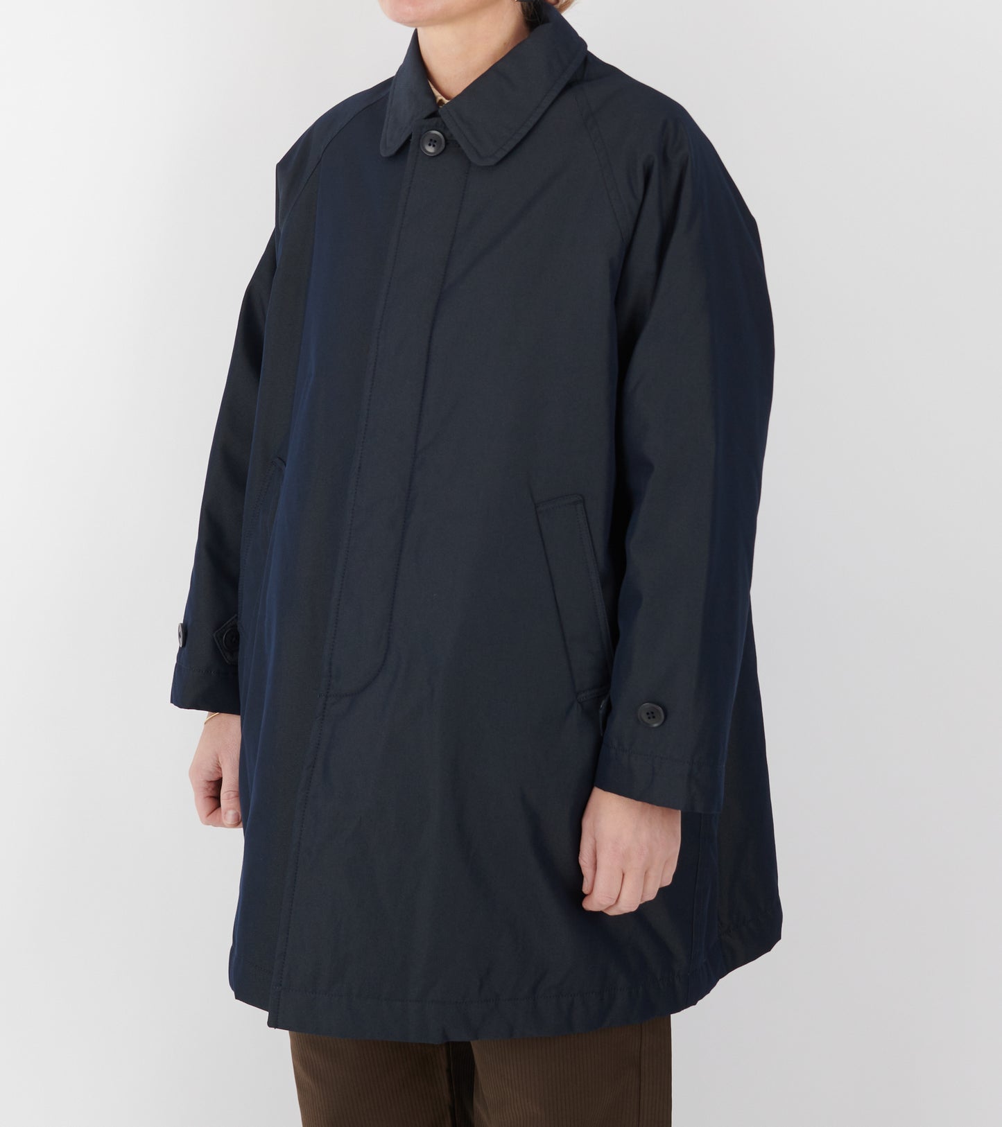 Cotton Blend Coat Dark Navy