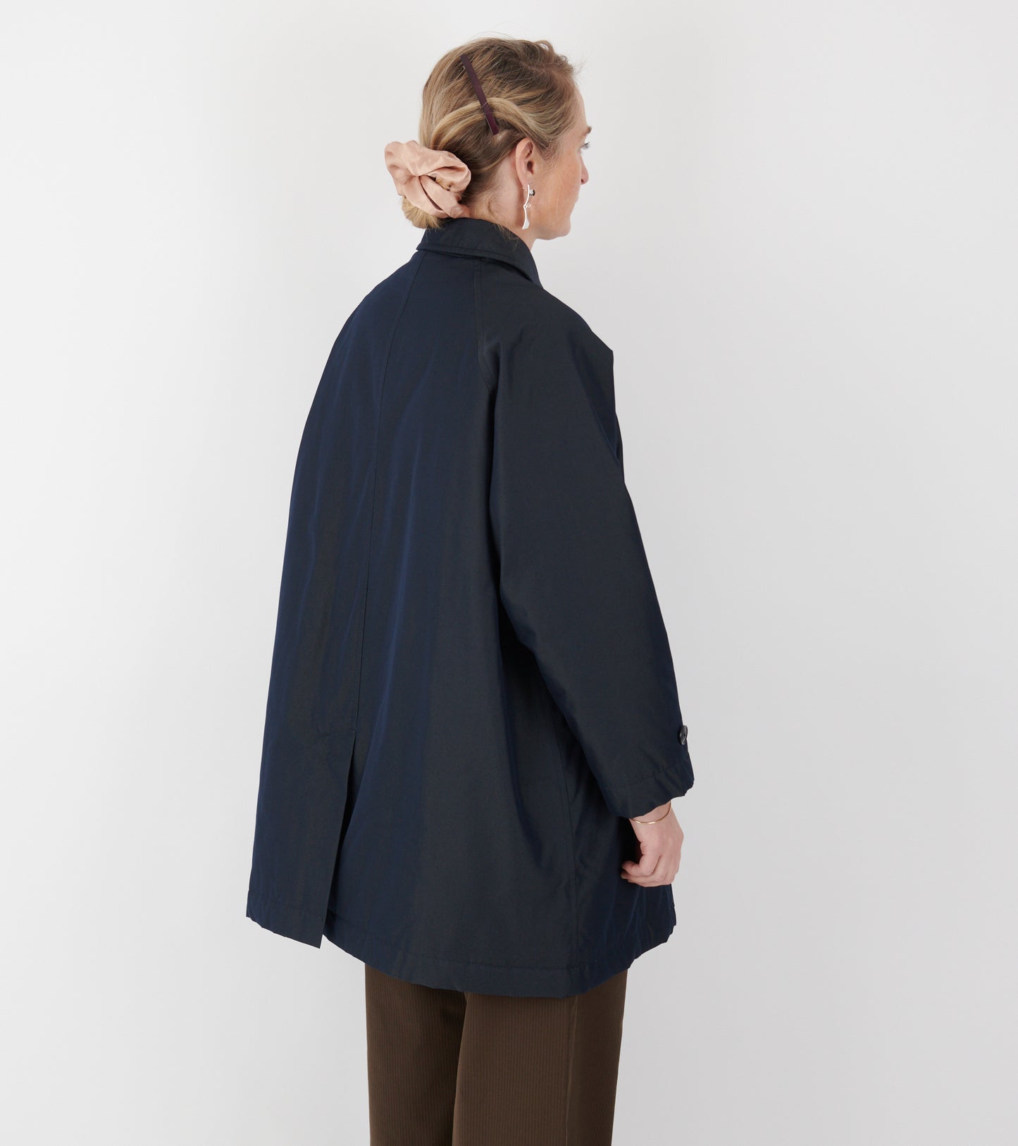 Cotton Blend Coat Dark Navy