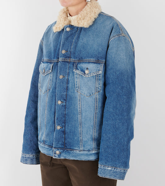Denim Shearling Jacket Mid Blue