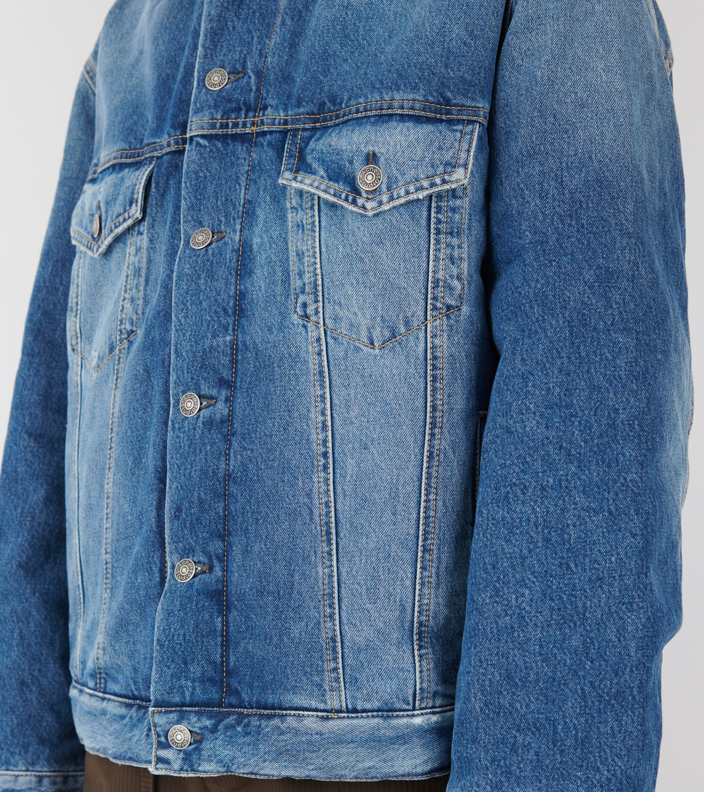 Denim Shearling Jacket Mid Blue