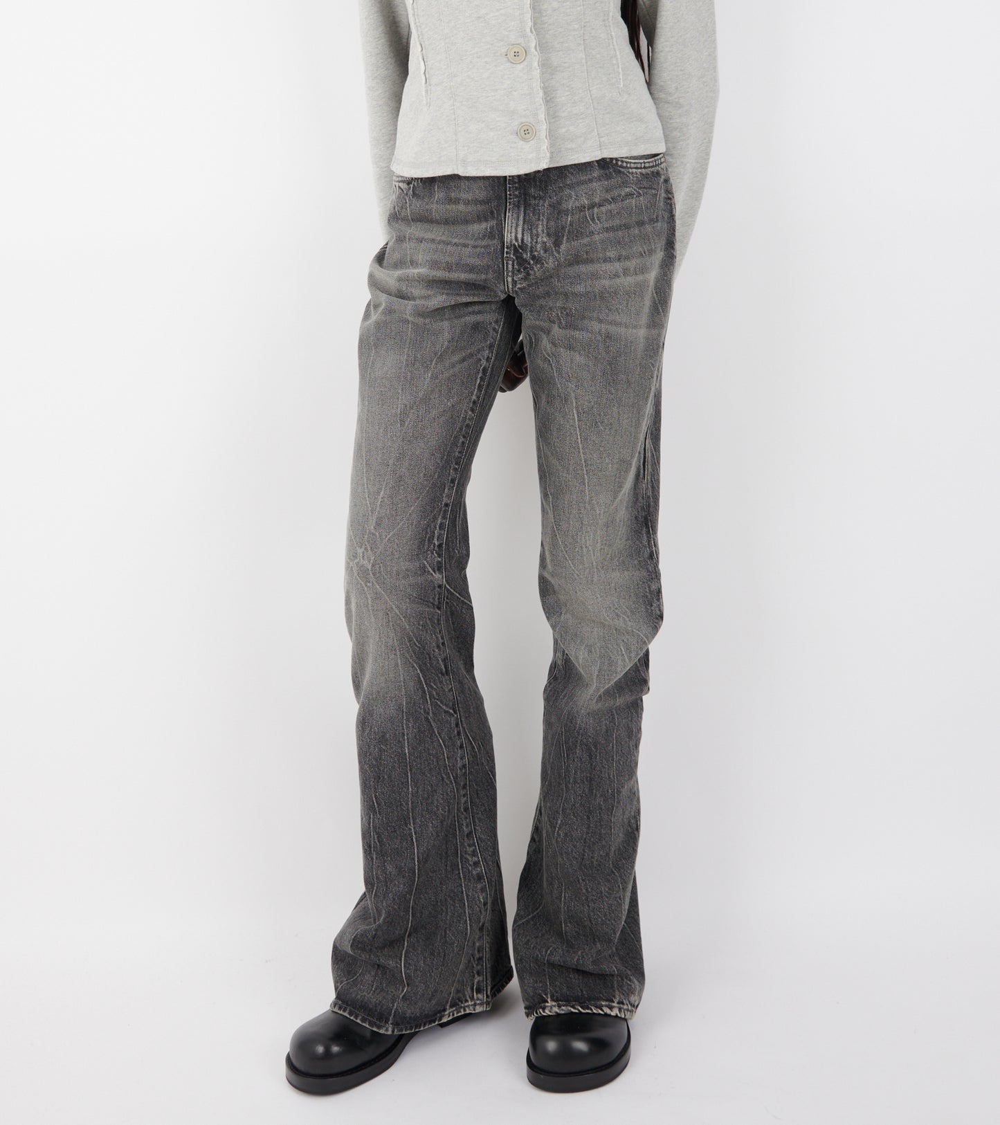 2025F Gothik Fitted Jeans Washed Black