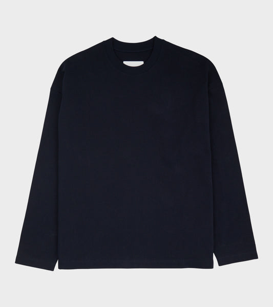 Compact Cotton Jersey L/S T-shirt Navy