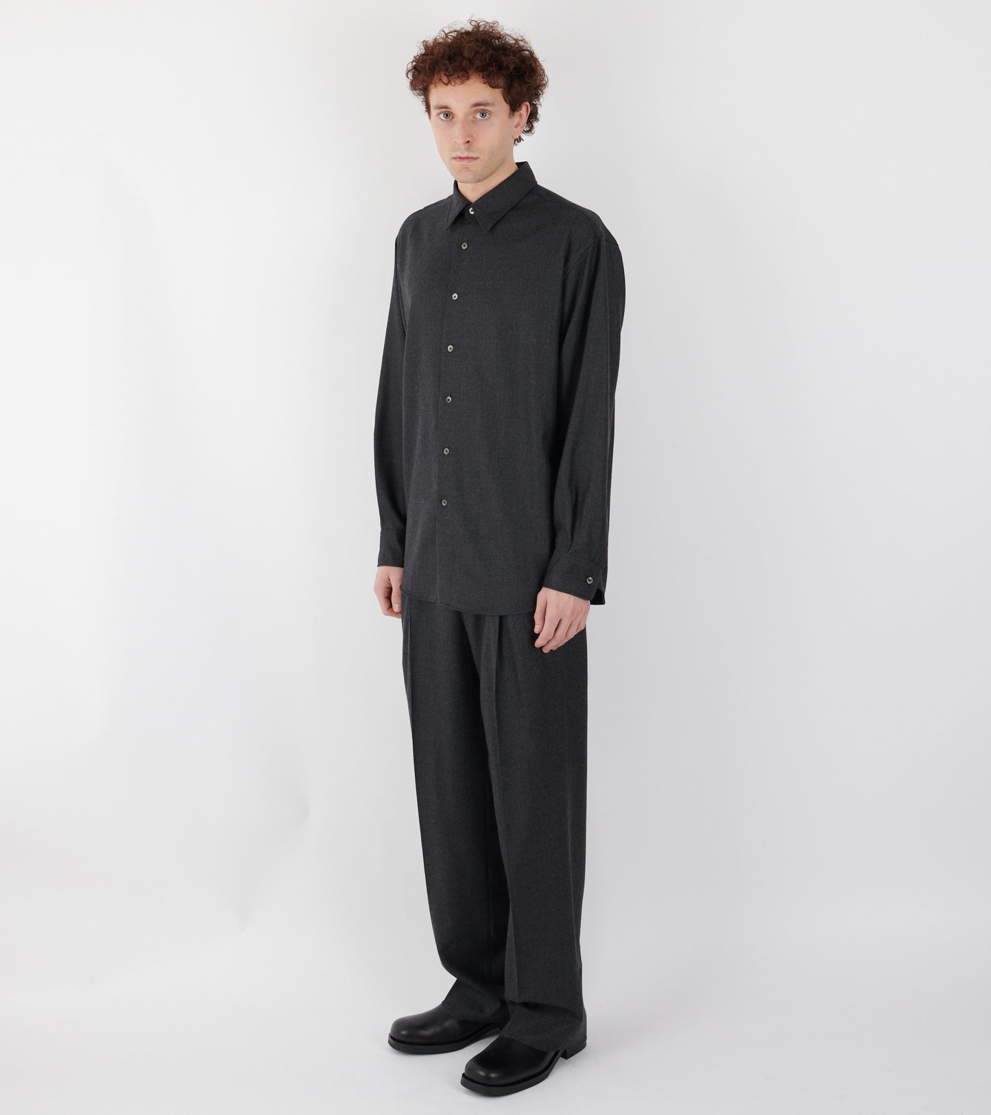 Super Light Wool Shirt Top Charcoal