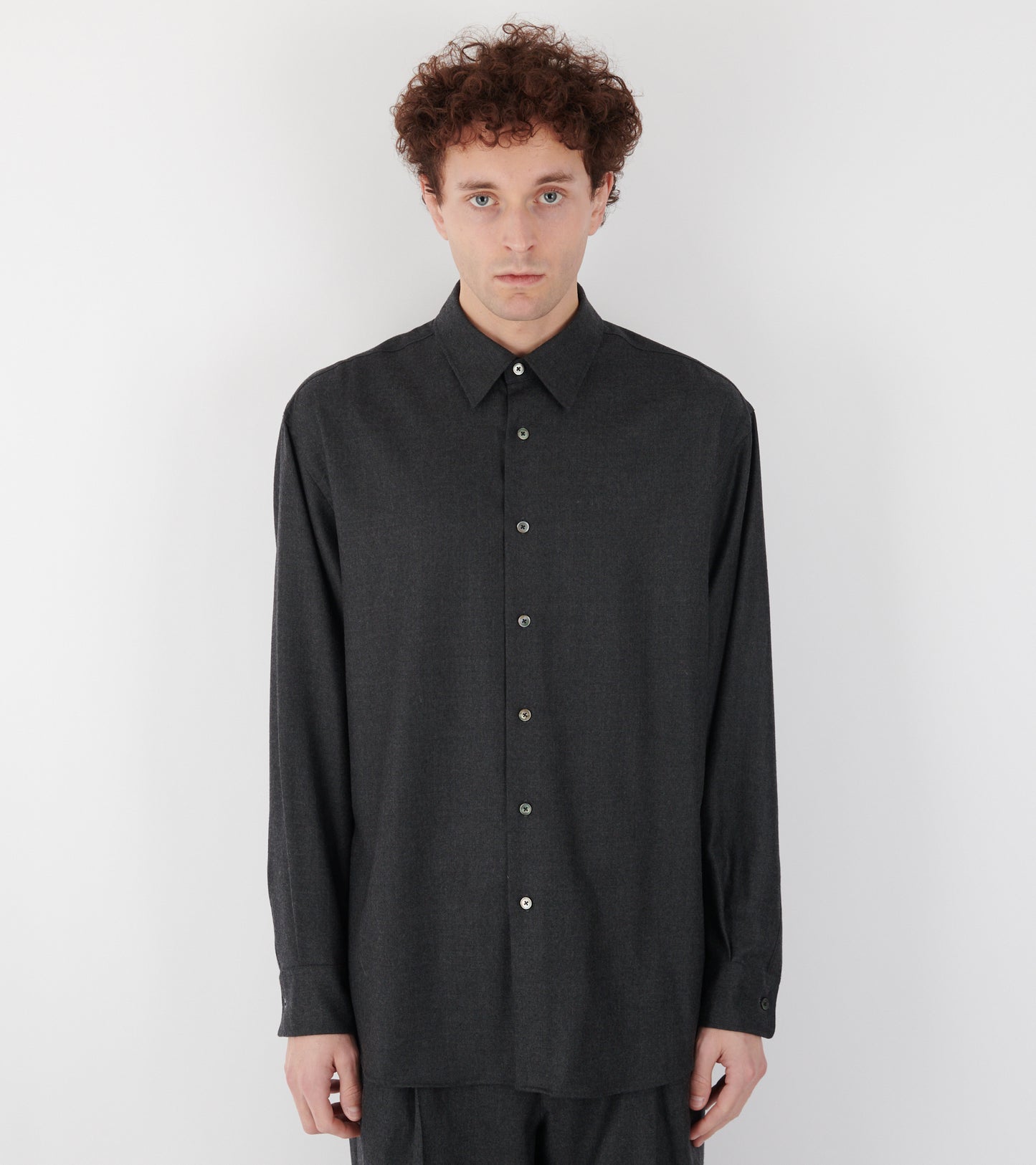 Super Light Wool Shirt Top Charcoal
