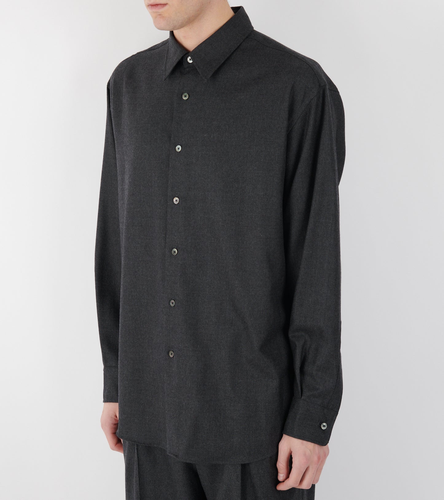 Super Light Wool Shirt Top Charcoal